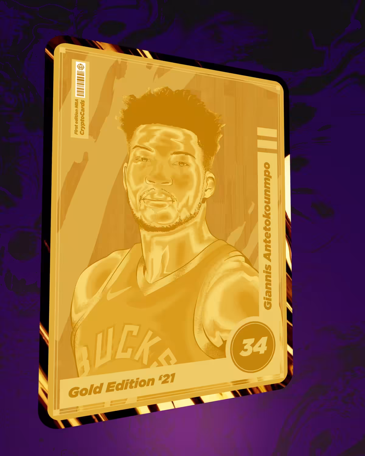 Giannis Antetokounmpo - NBA CryptoCards - Gold Edition 2021 - 1/3