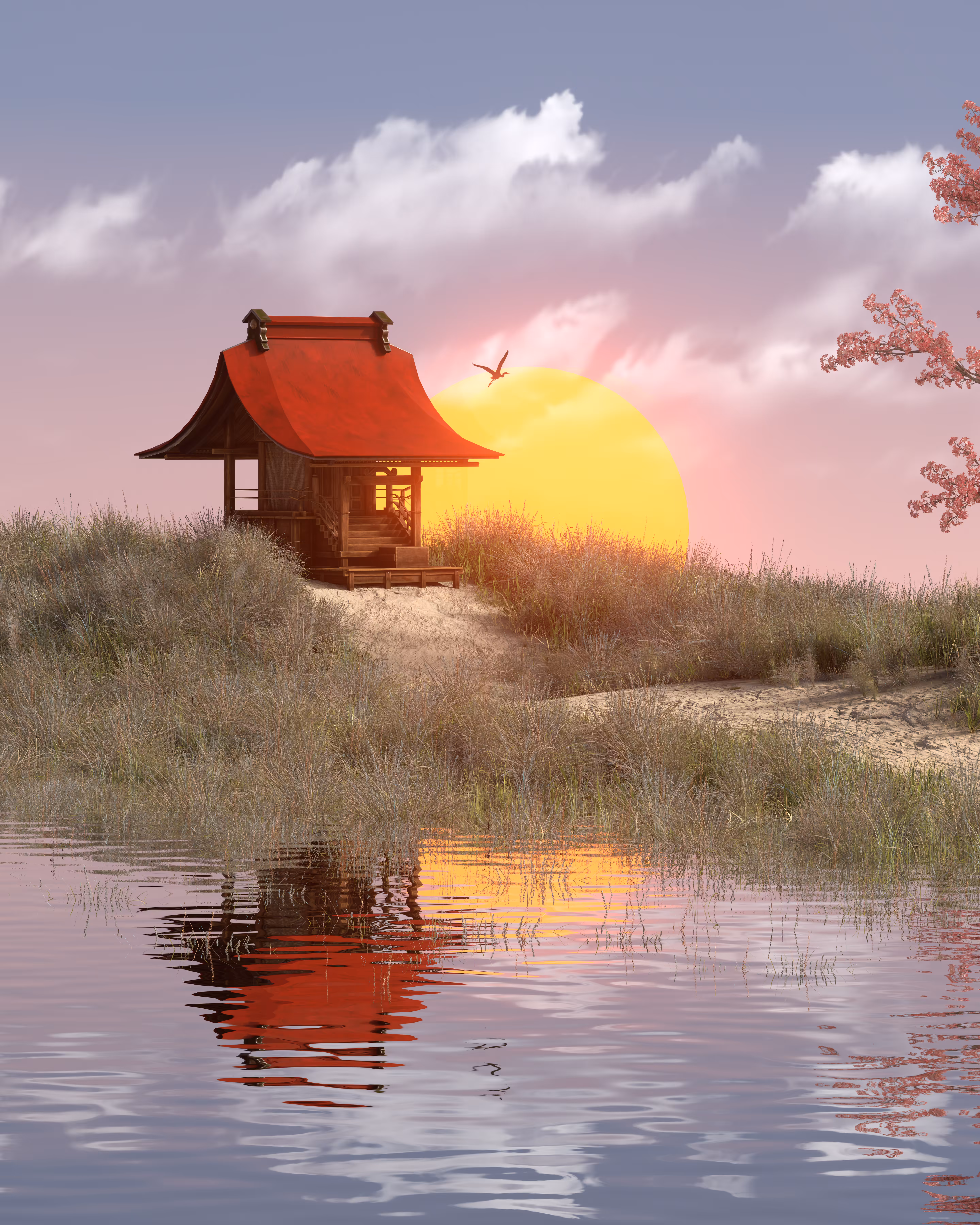 Pink-orange sunset