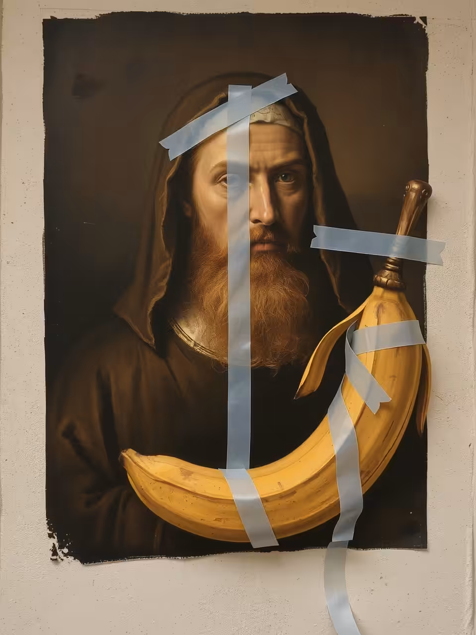 Banana taped to the wall
