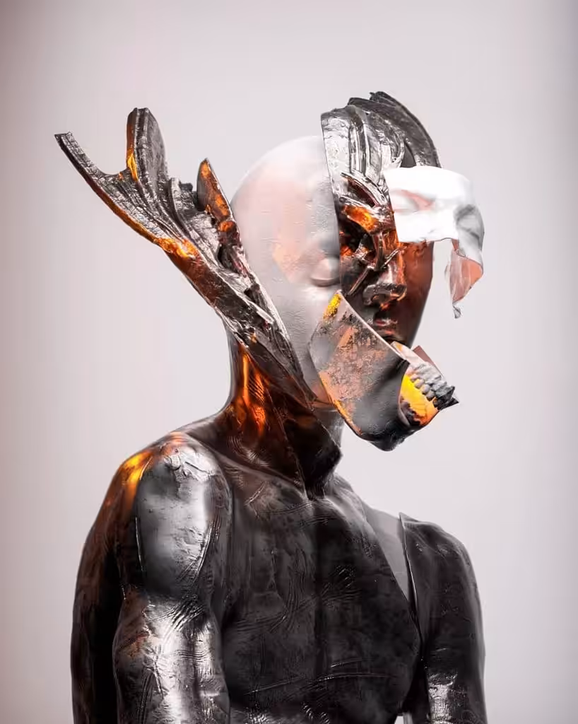 The piece created with different production methods - digital sculpting, 3d scanning, VR sculpting