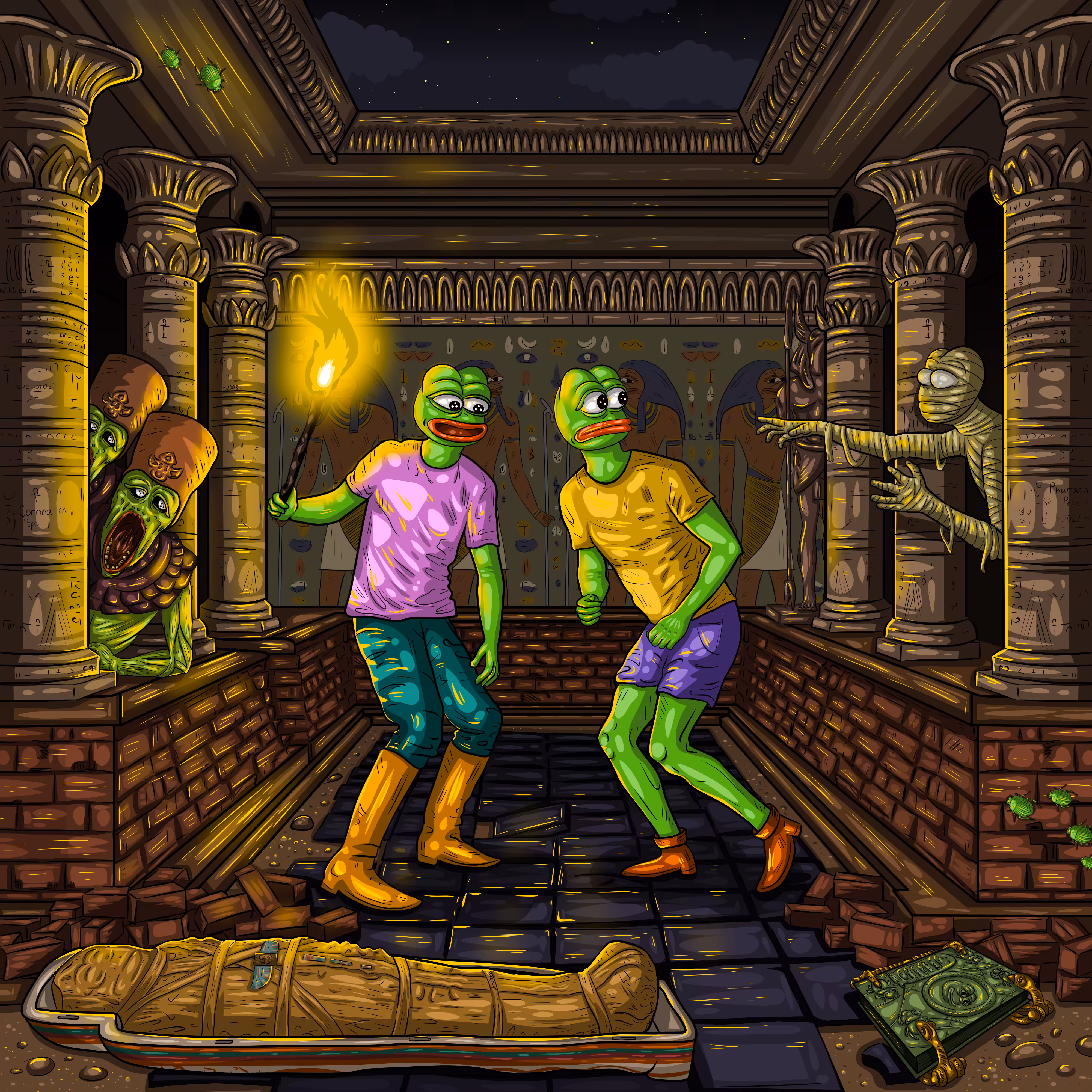 PEPE'S FRIENDS IN EGYPTIAN TOMBS