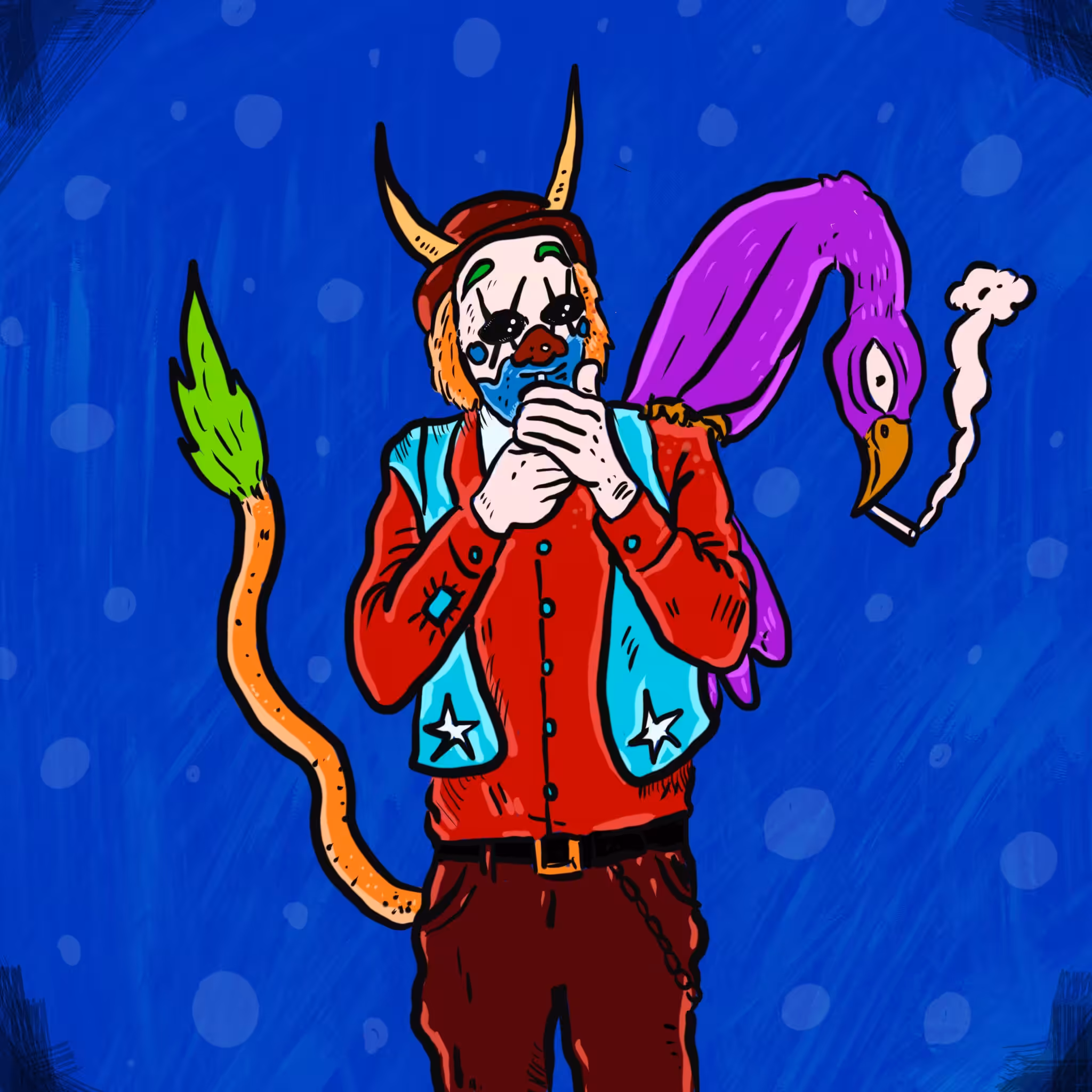 Arby (the Soulless Clown) & his Smoking Vulture