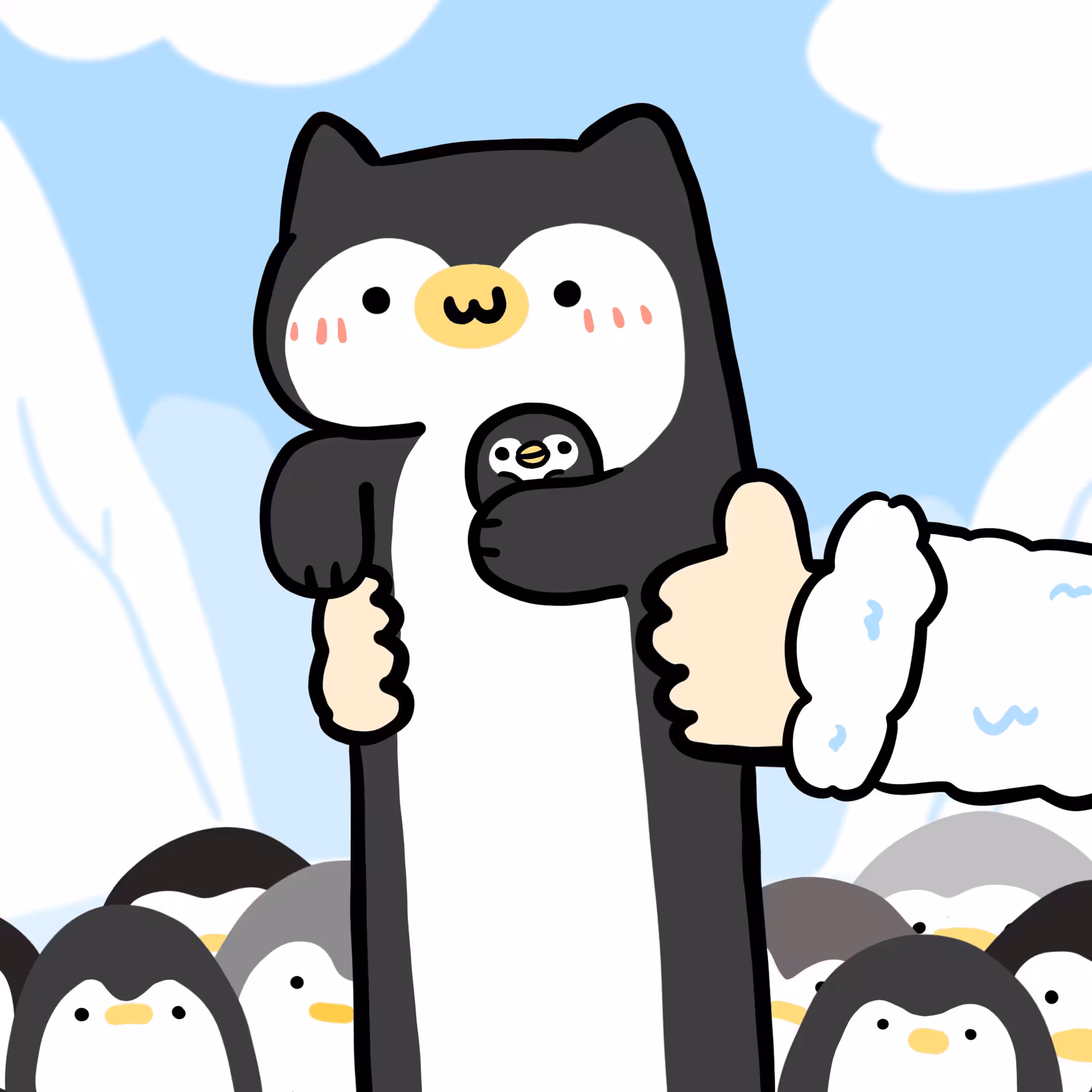 Long long penguin lover cat #144