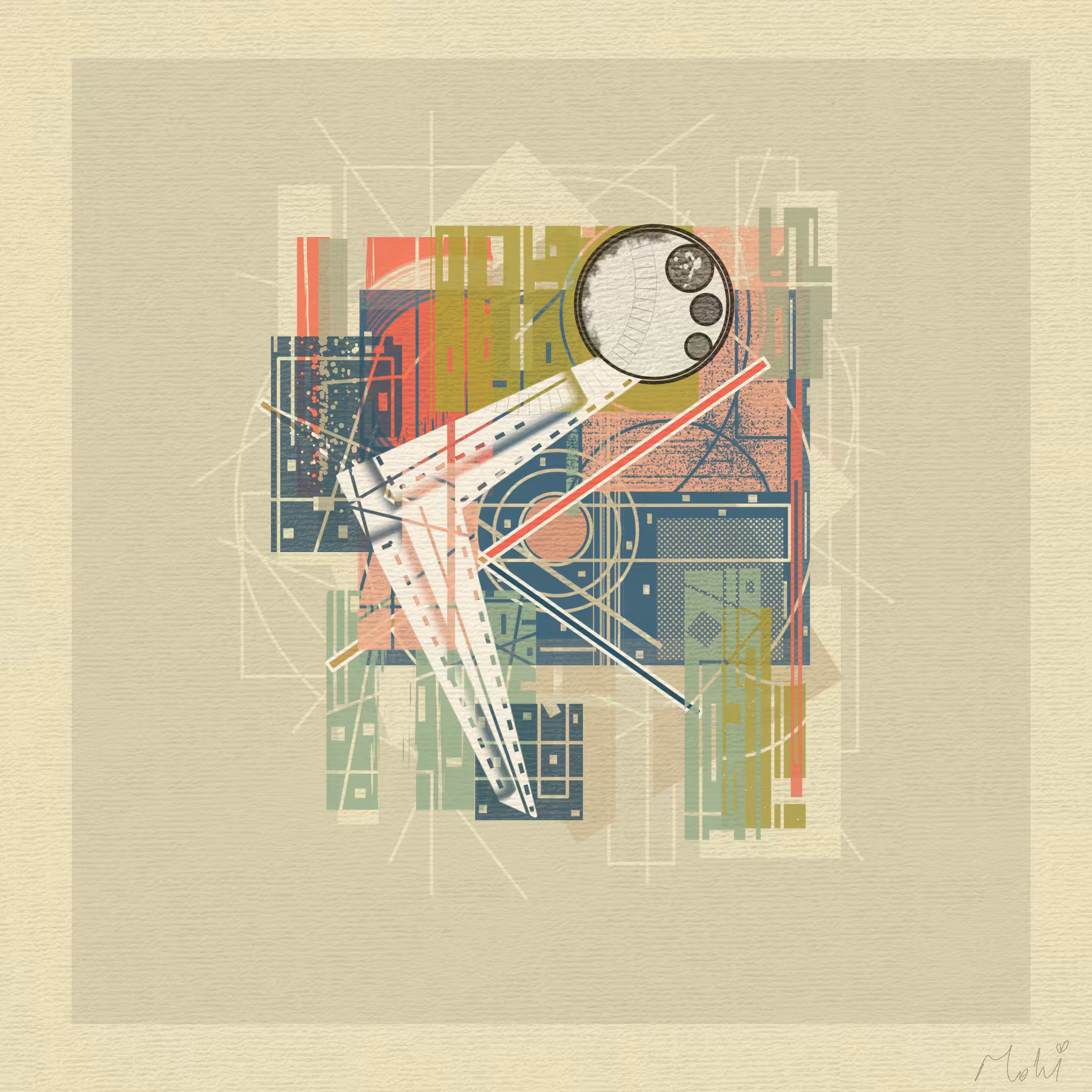 Persian Alphabet Abstract: Mim