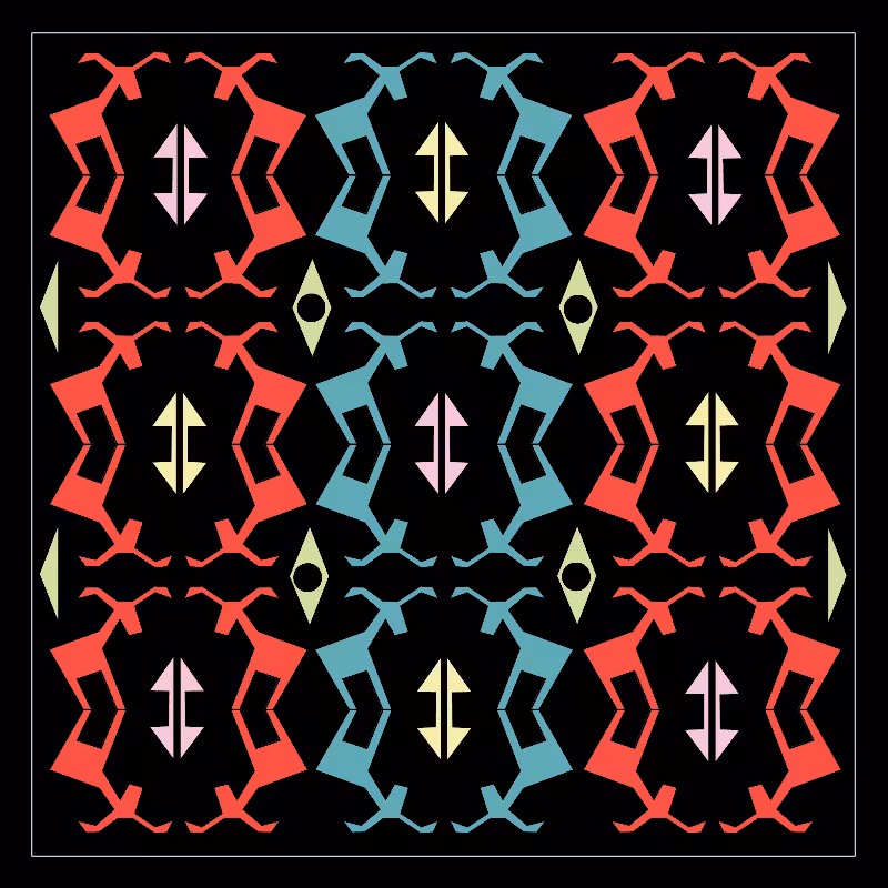 Animal-Geometric Motif #6
