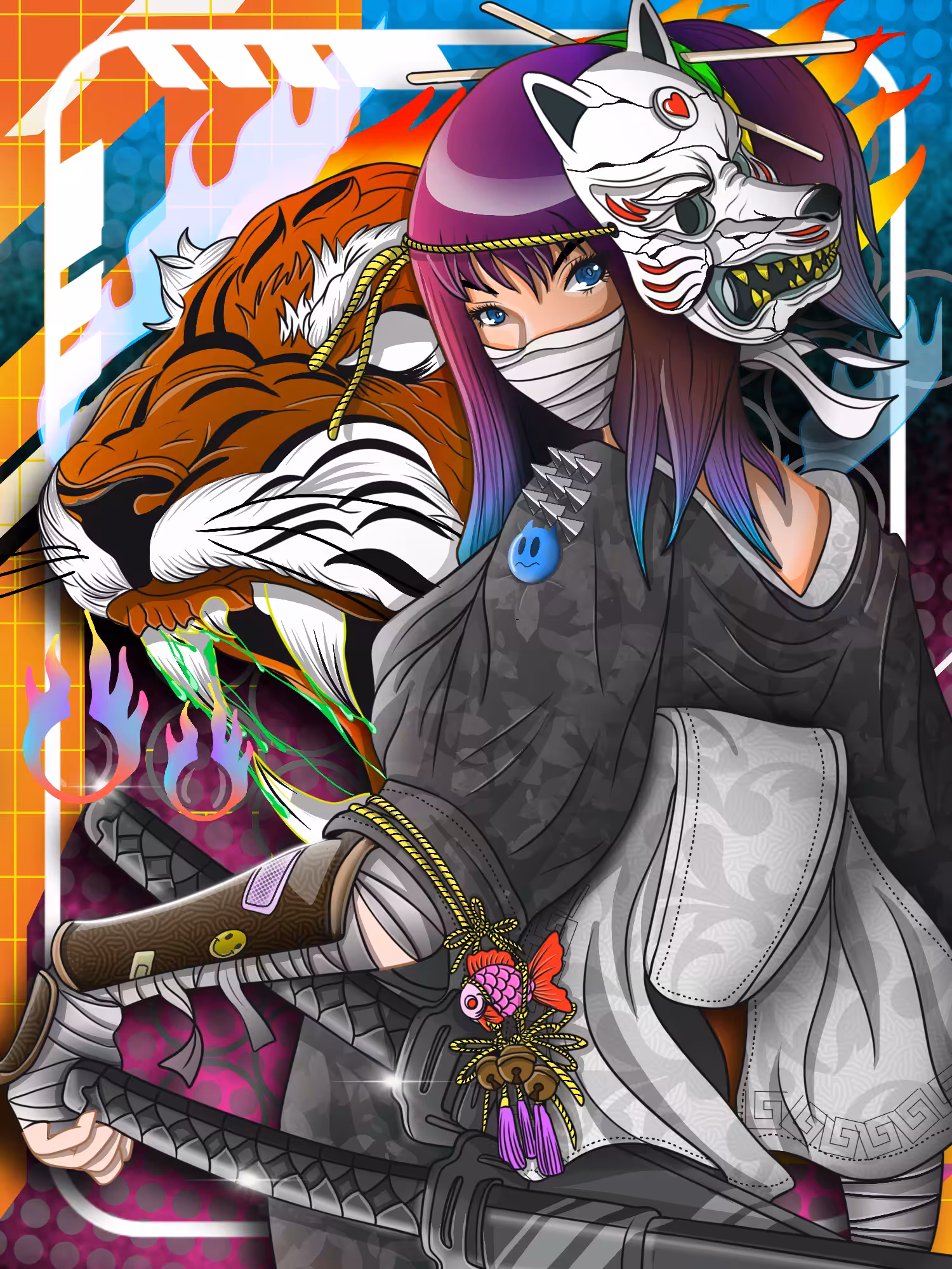 Samurai tiger girl