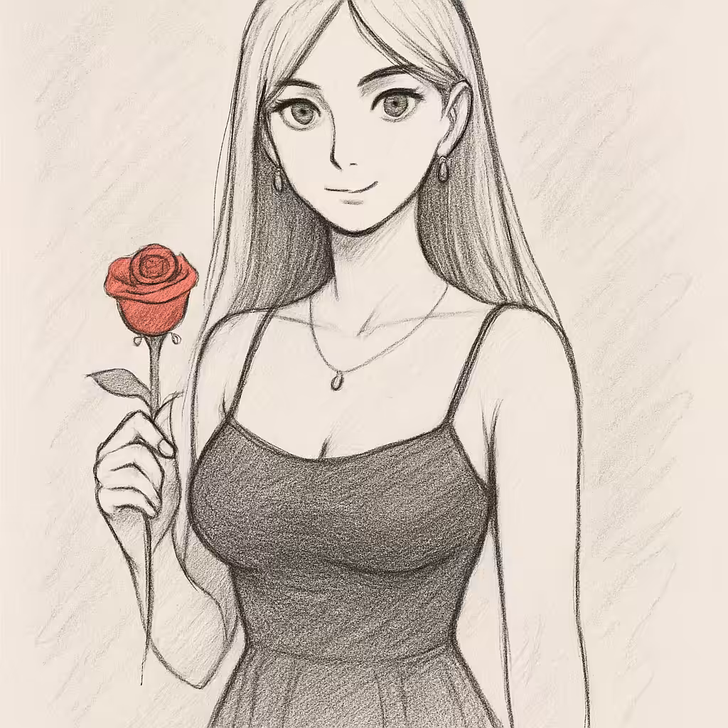 Rose in Graphite