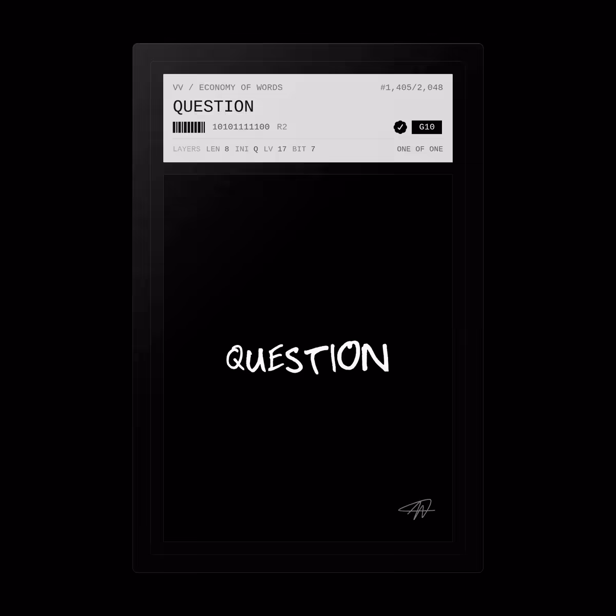 Economy of Words: QUESTION · #1405