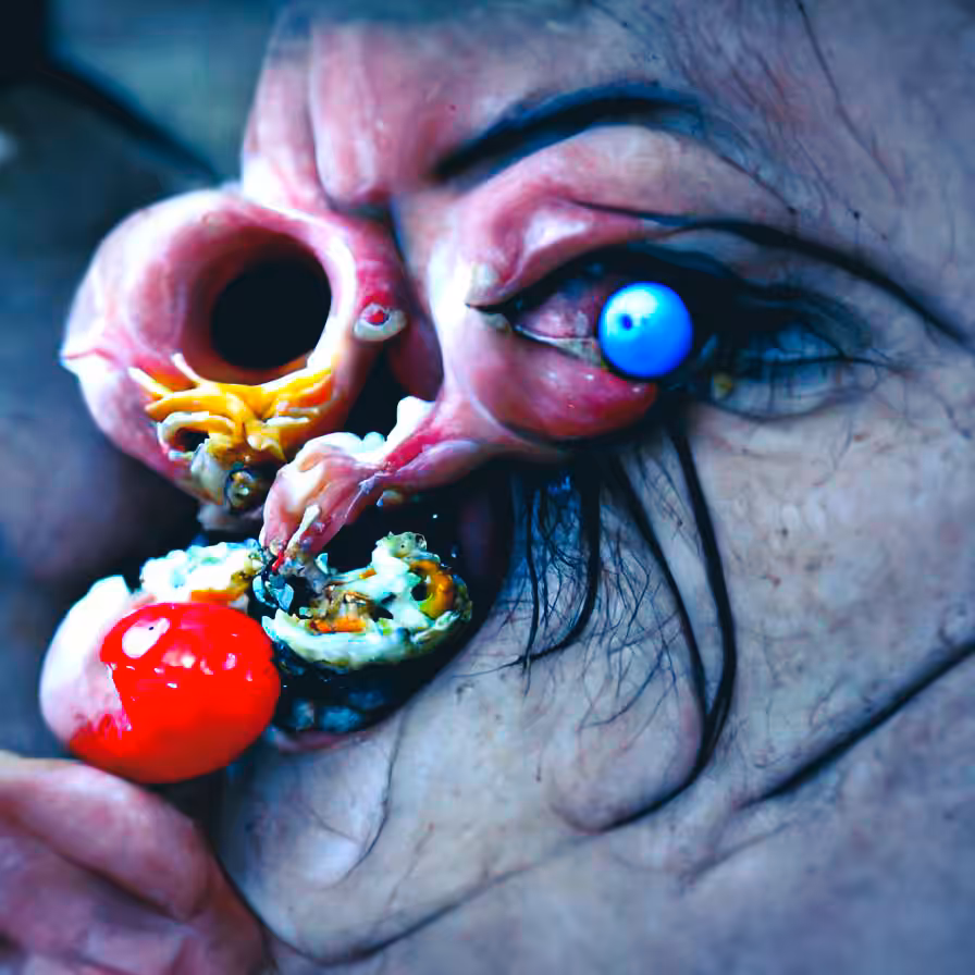 Woman Eating Eyeballs