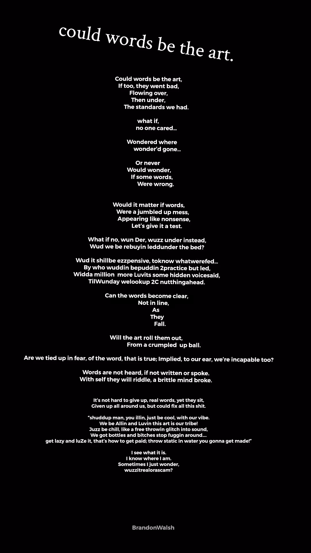 Could words be the art