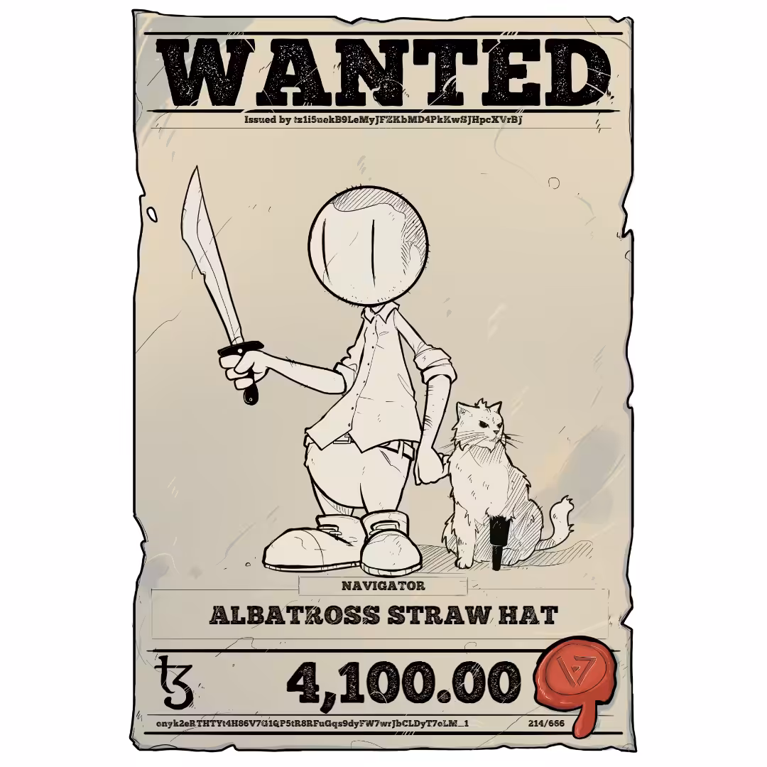 ALBATROSS STRAW HAT | TEZOS PIRATE 214/666