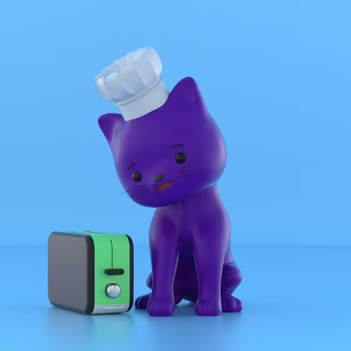 Chef Cat meets Toaster
