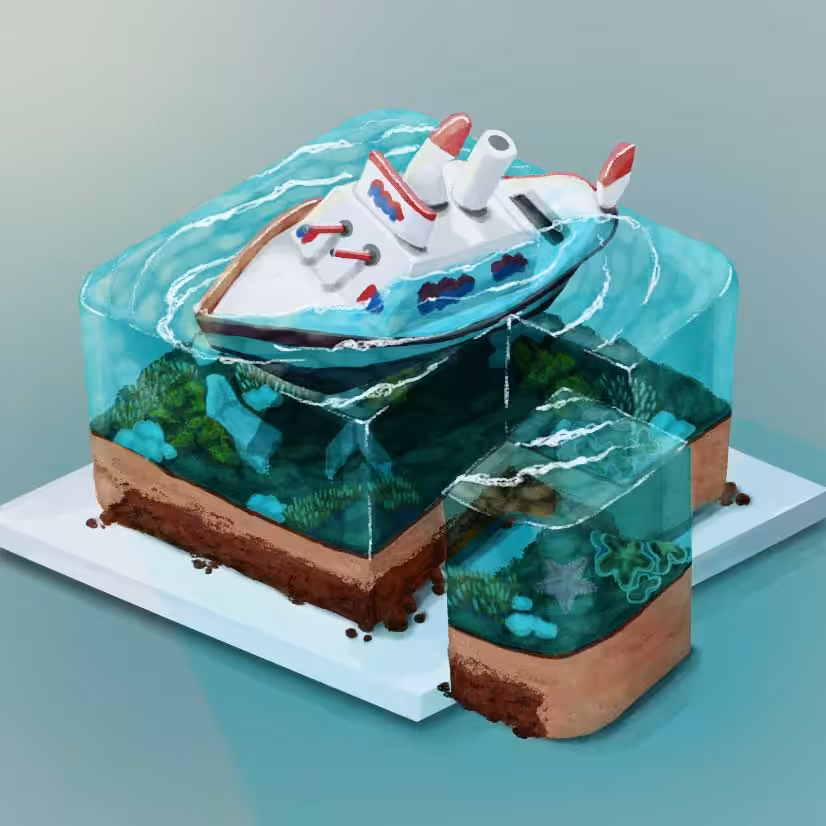 Shaken Boat Gelatin Cake