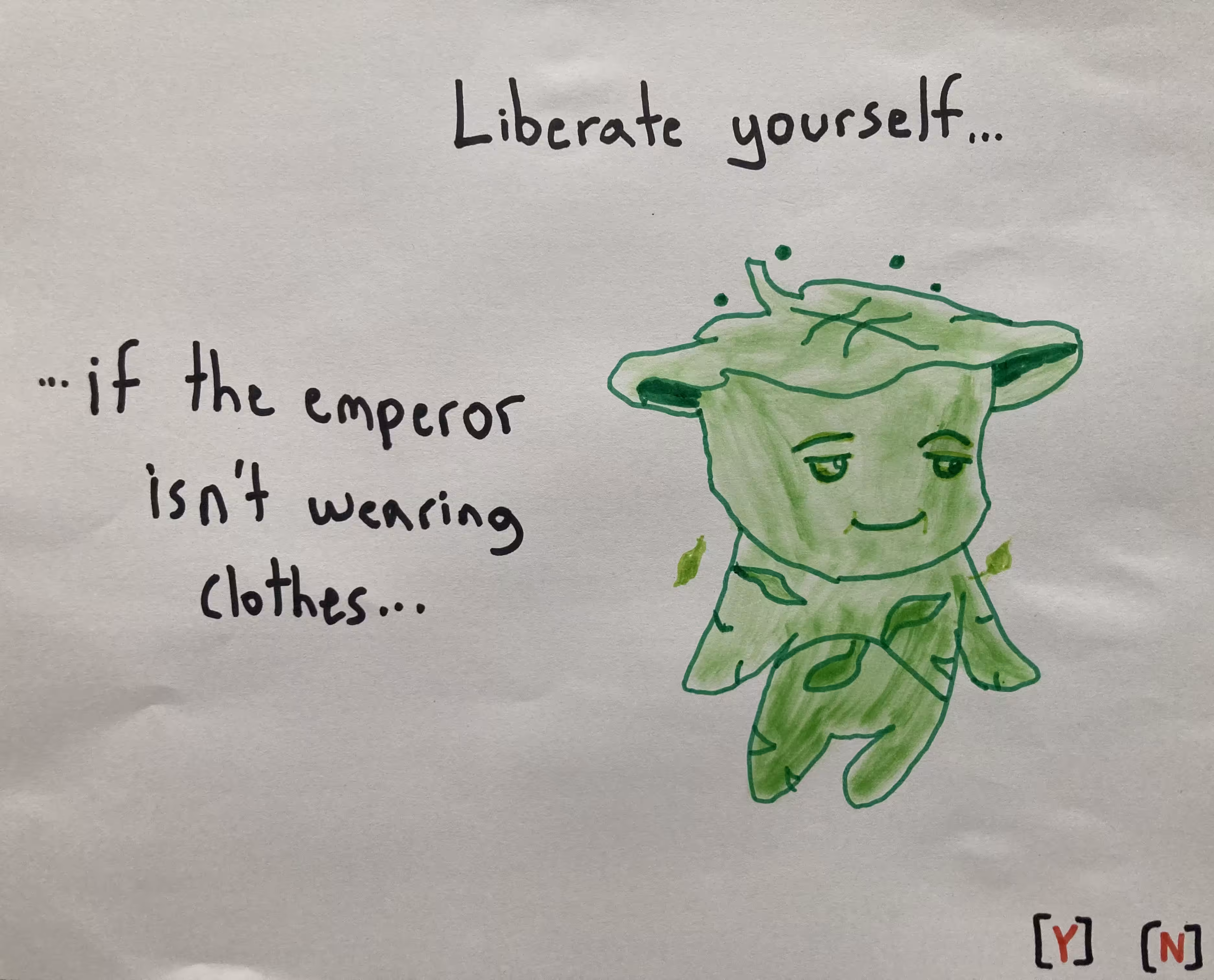 Almost everyday doodles: Born naked. Die naked.