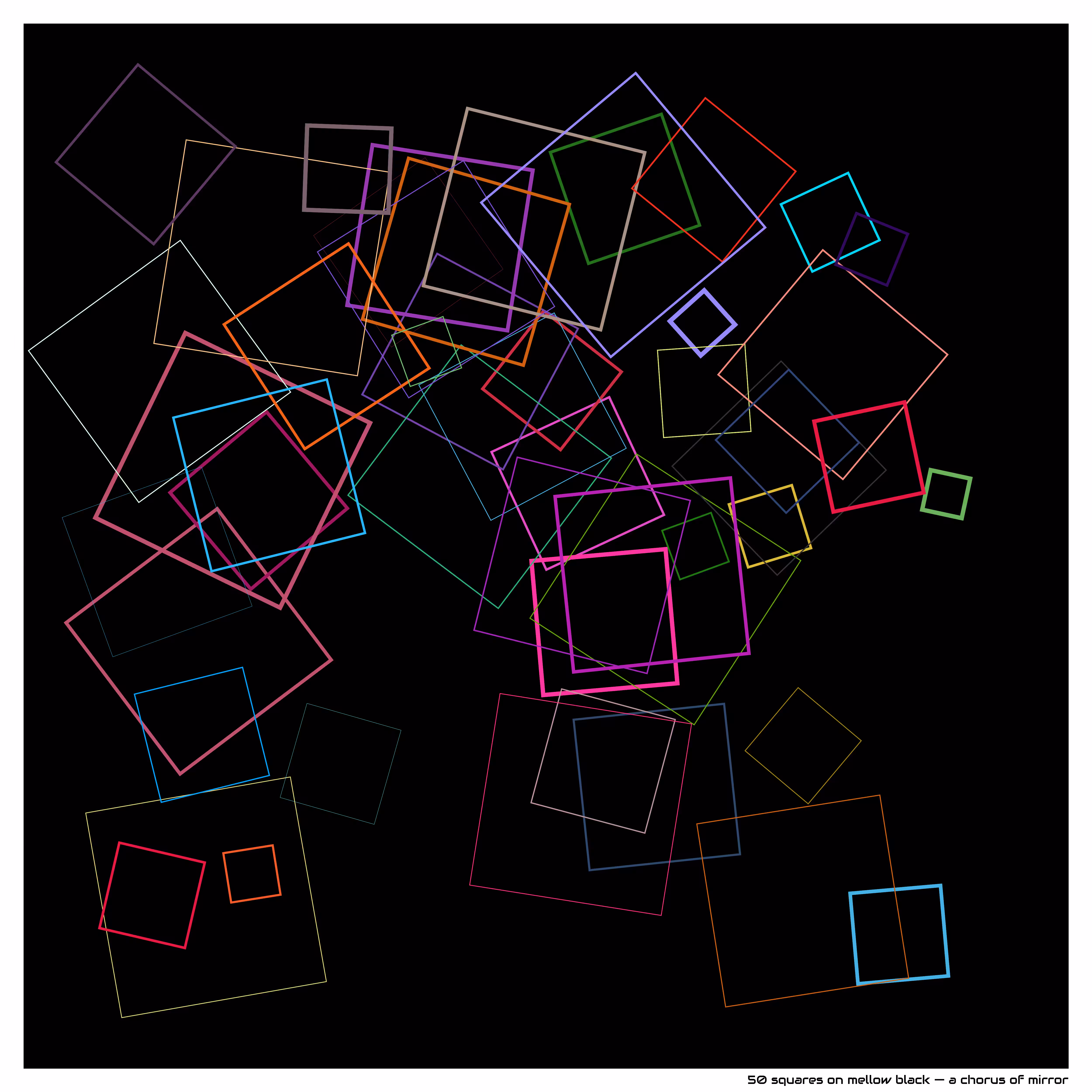 50 squares on Mellow black — a Chorus of Mirror