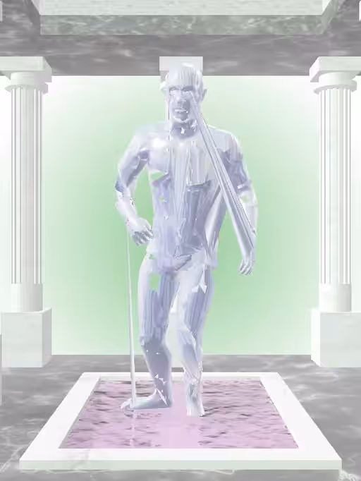 The Injured Melted Blue Man #7344