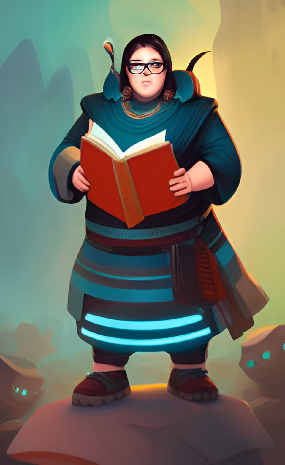 Chubby girl with glasses 2