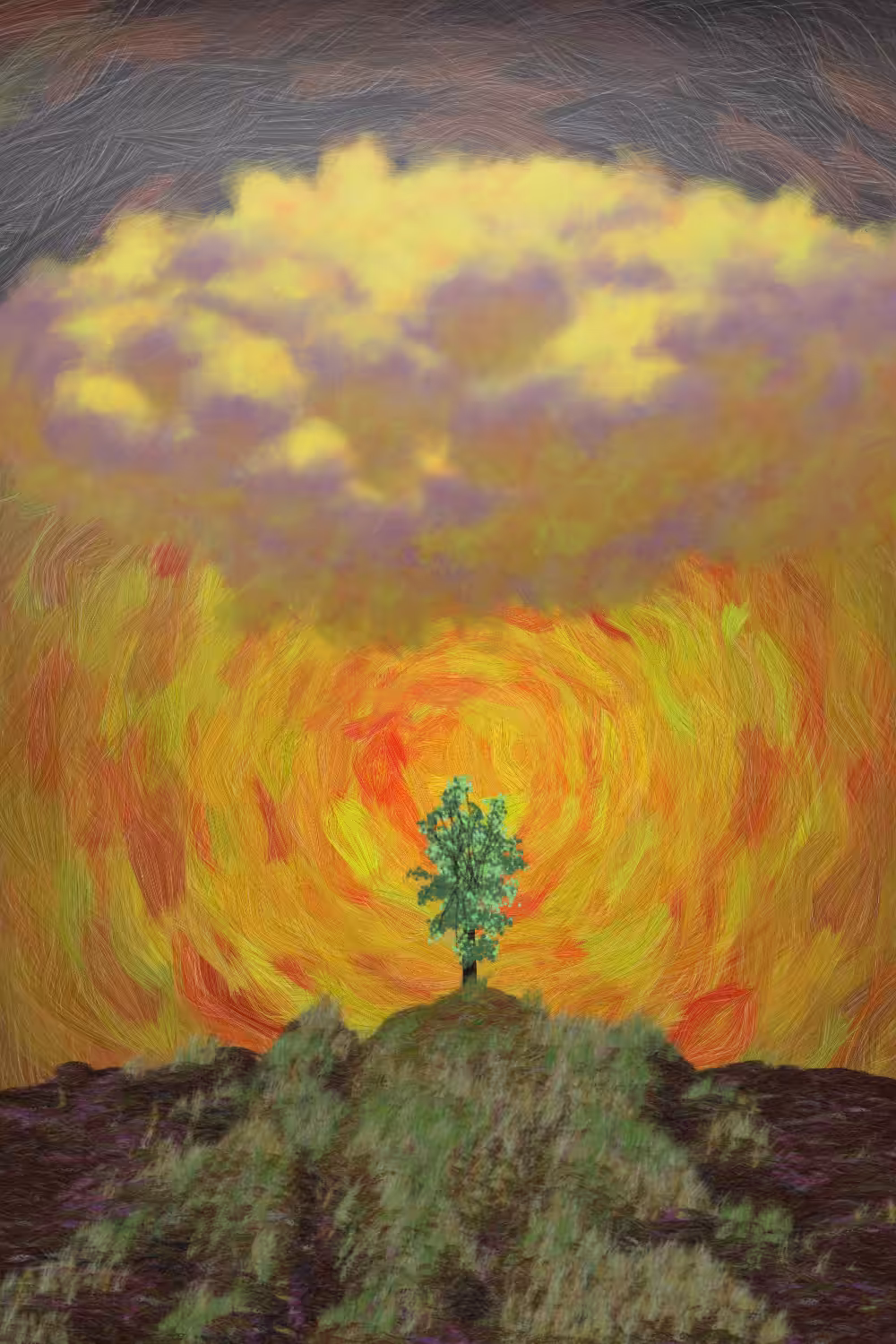 Tree and Cloud, WIP image from 2023