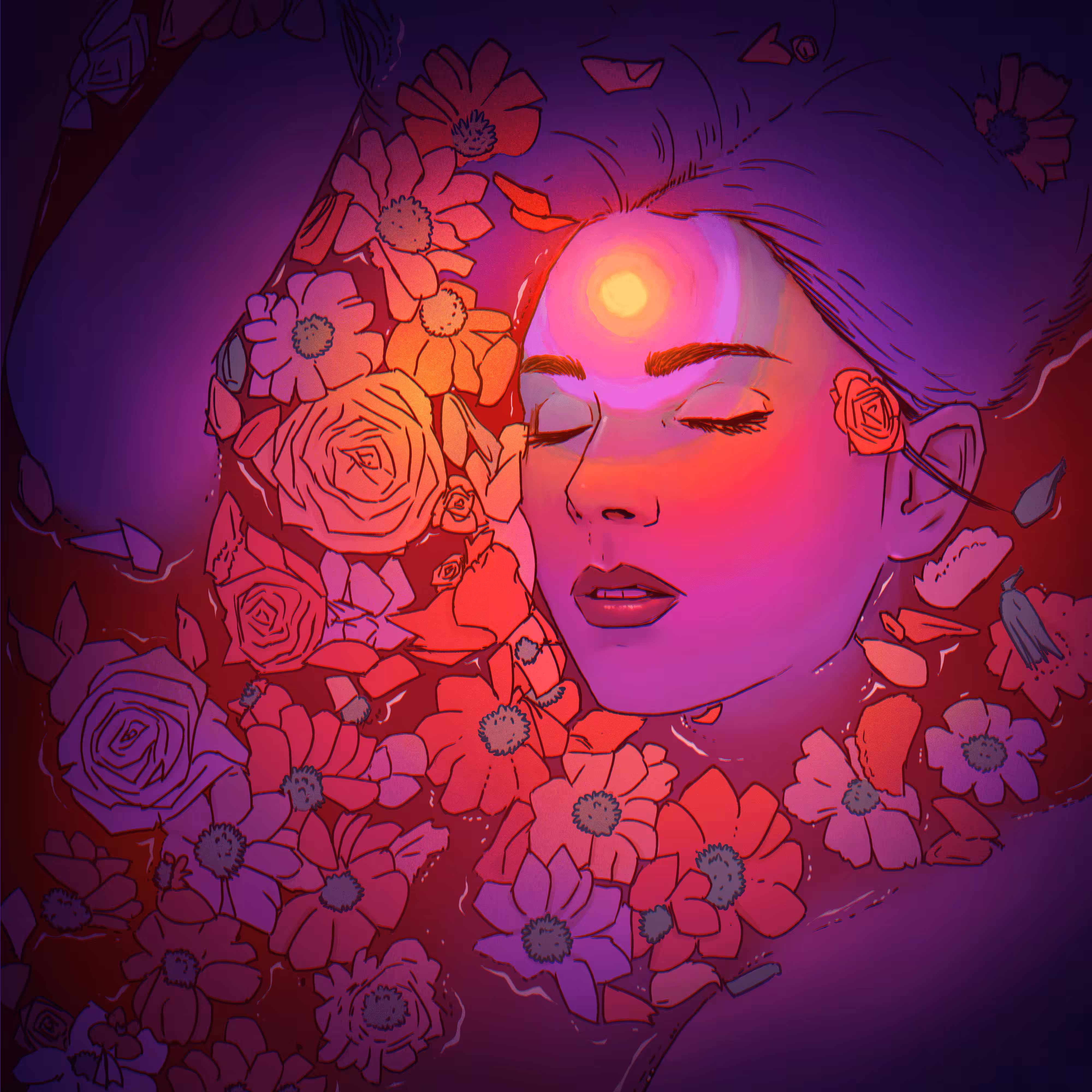 Floral Bath Girl