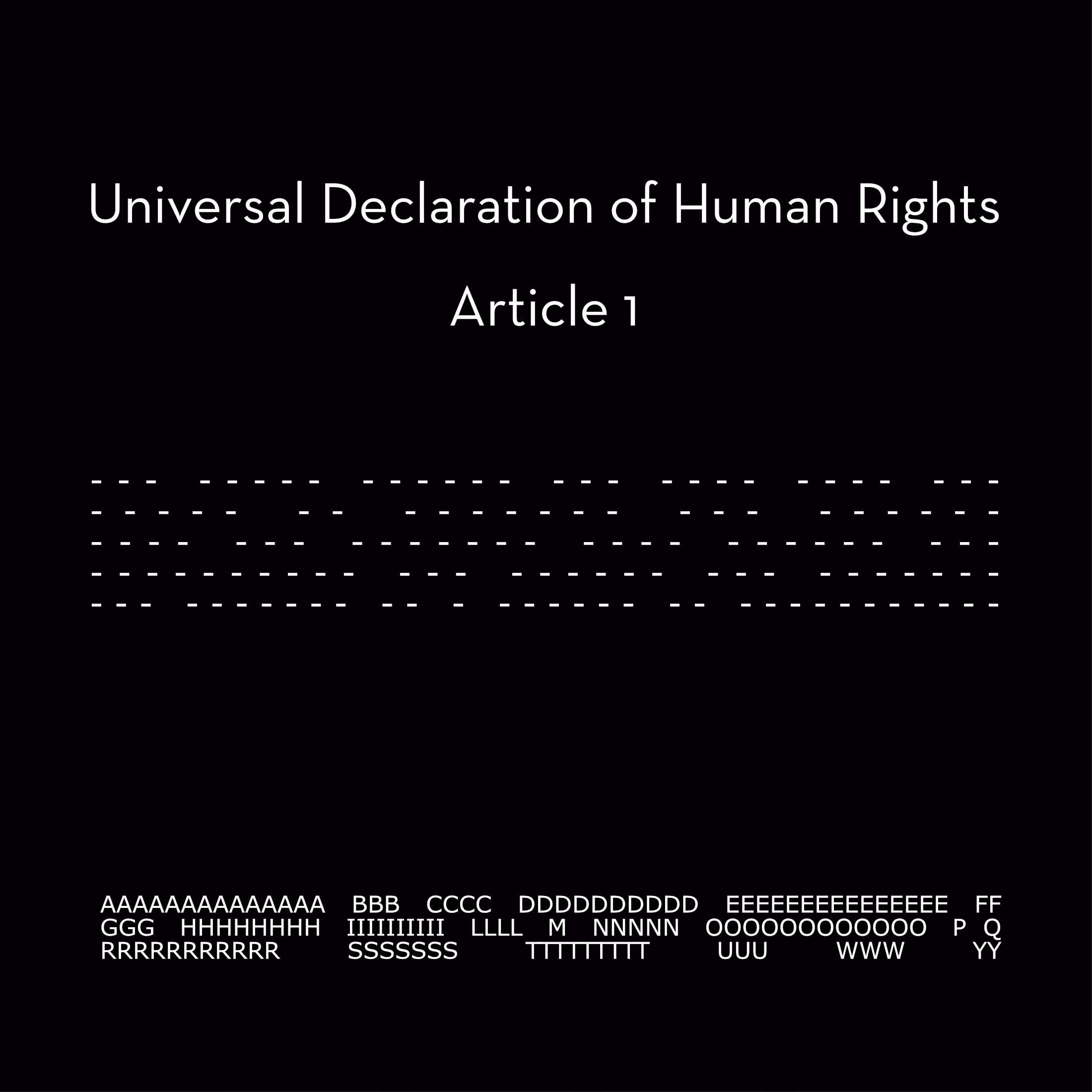 Universal Declaration of Human Rights - Article 1