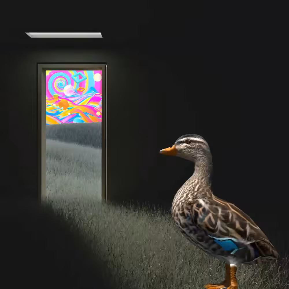 The duck is thinking.