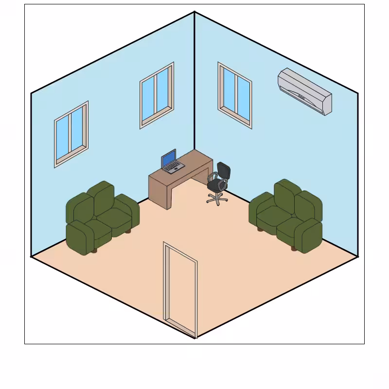 Isometric Living Room Interior #4