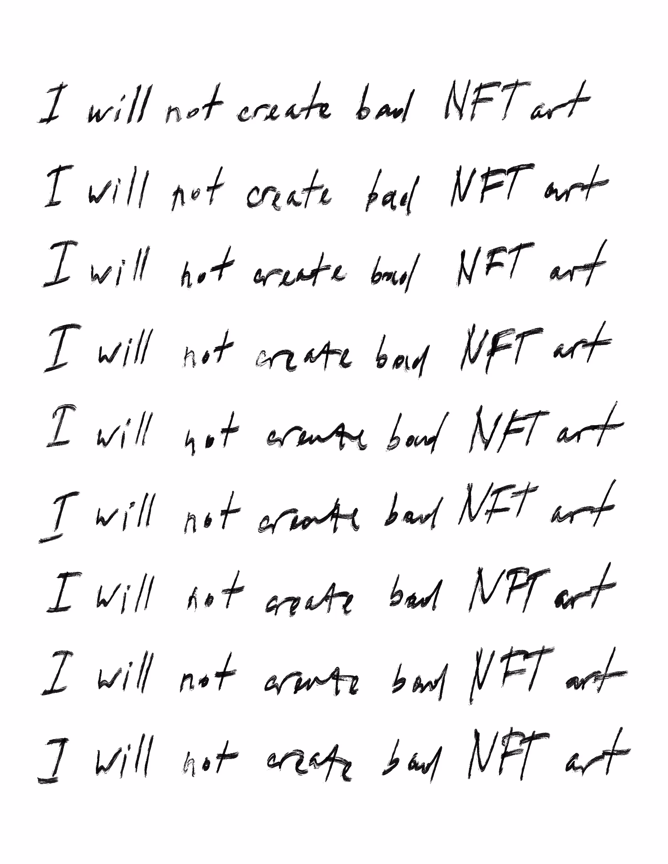 I will not create bad NFT art
