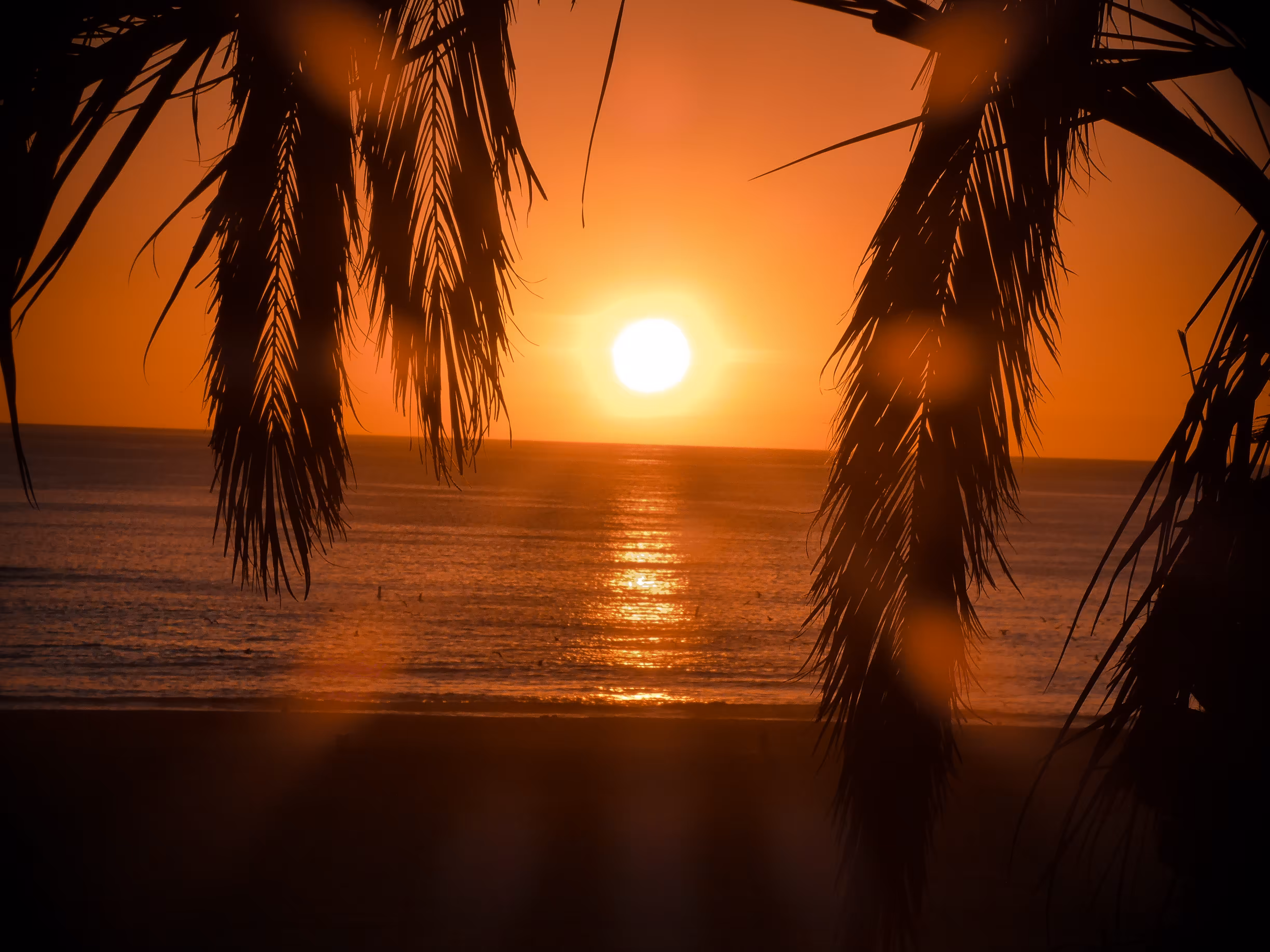Sun sets in the west