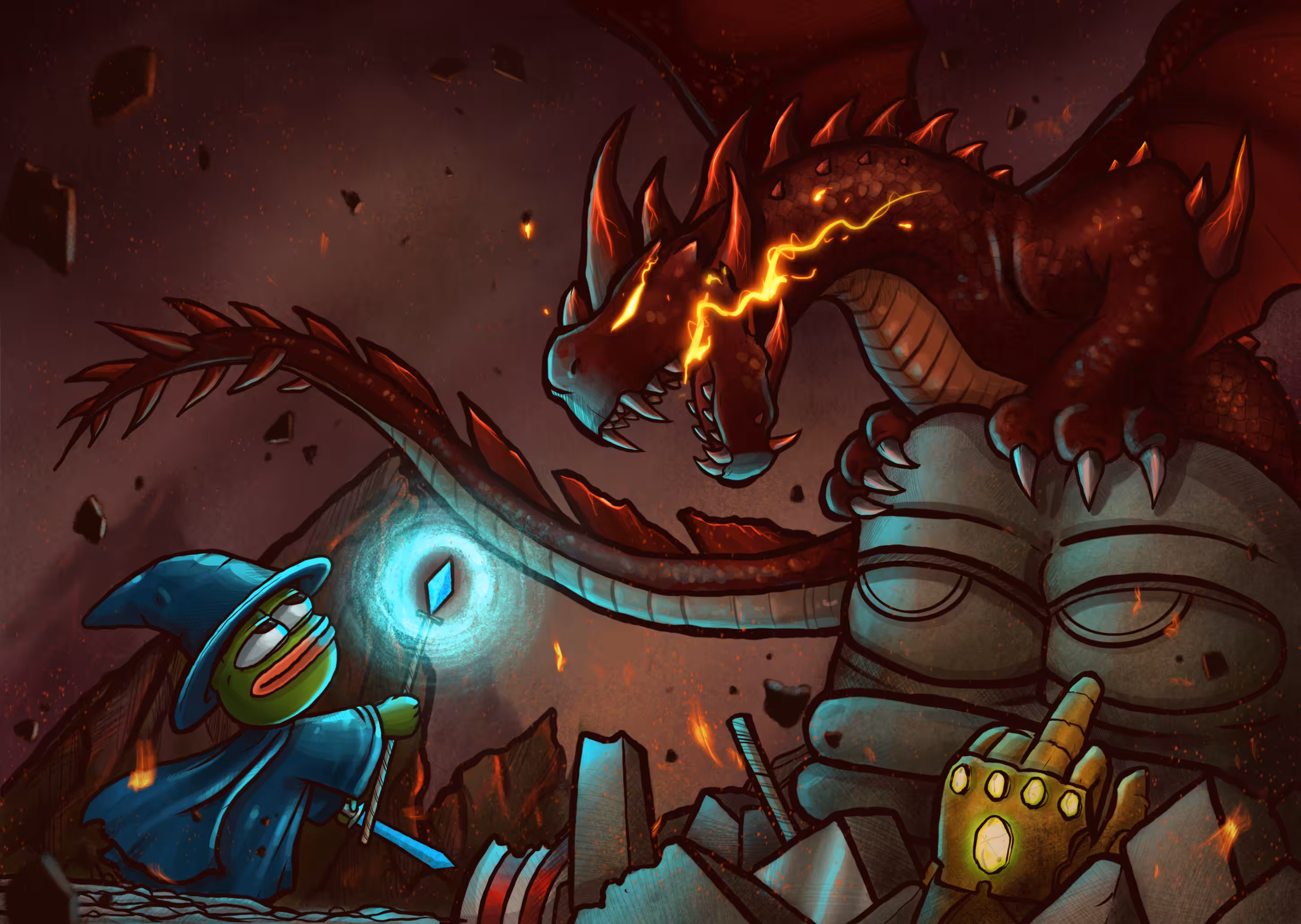 Wizard Pepe and the desolation of dragon