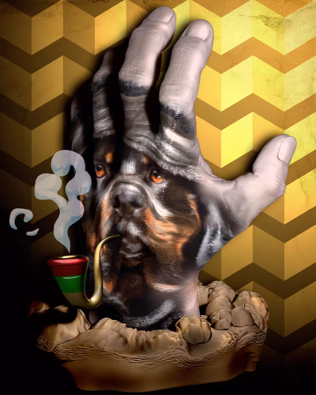 The dog with the pipe