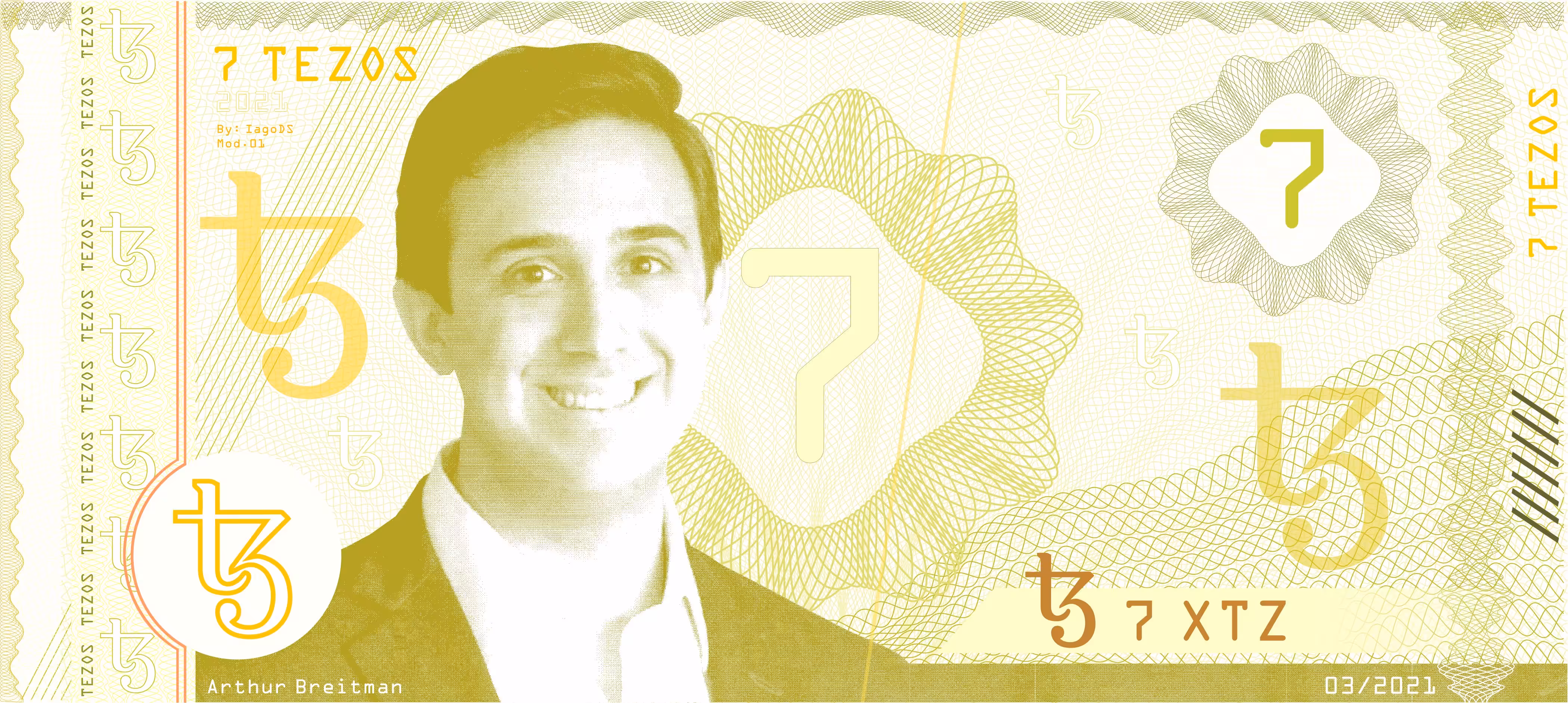 Banknote 7 Tezos - Cédula de 7 Tezos