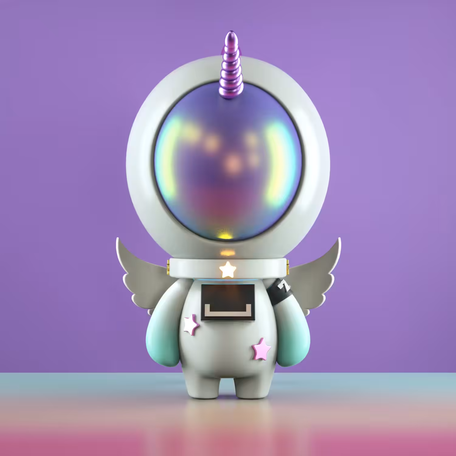 Astronaut #72 White Unicorn