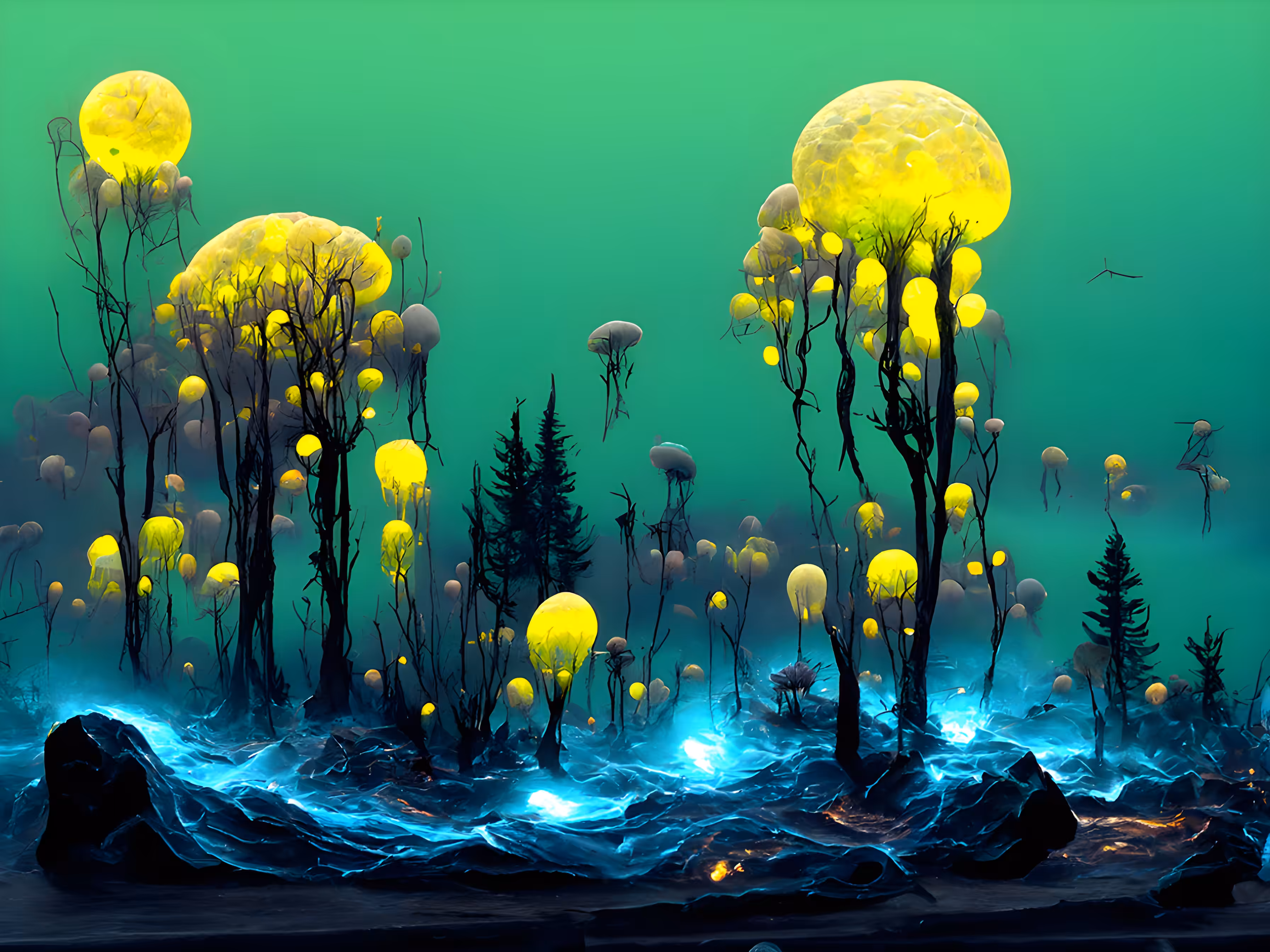 Yellow Jellybulb Trees