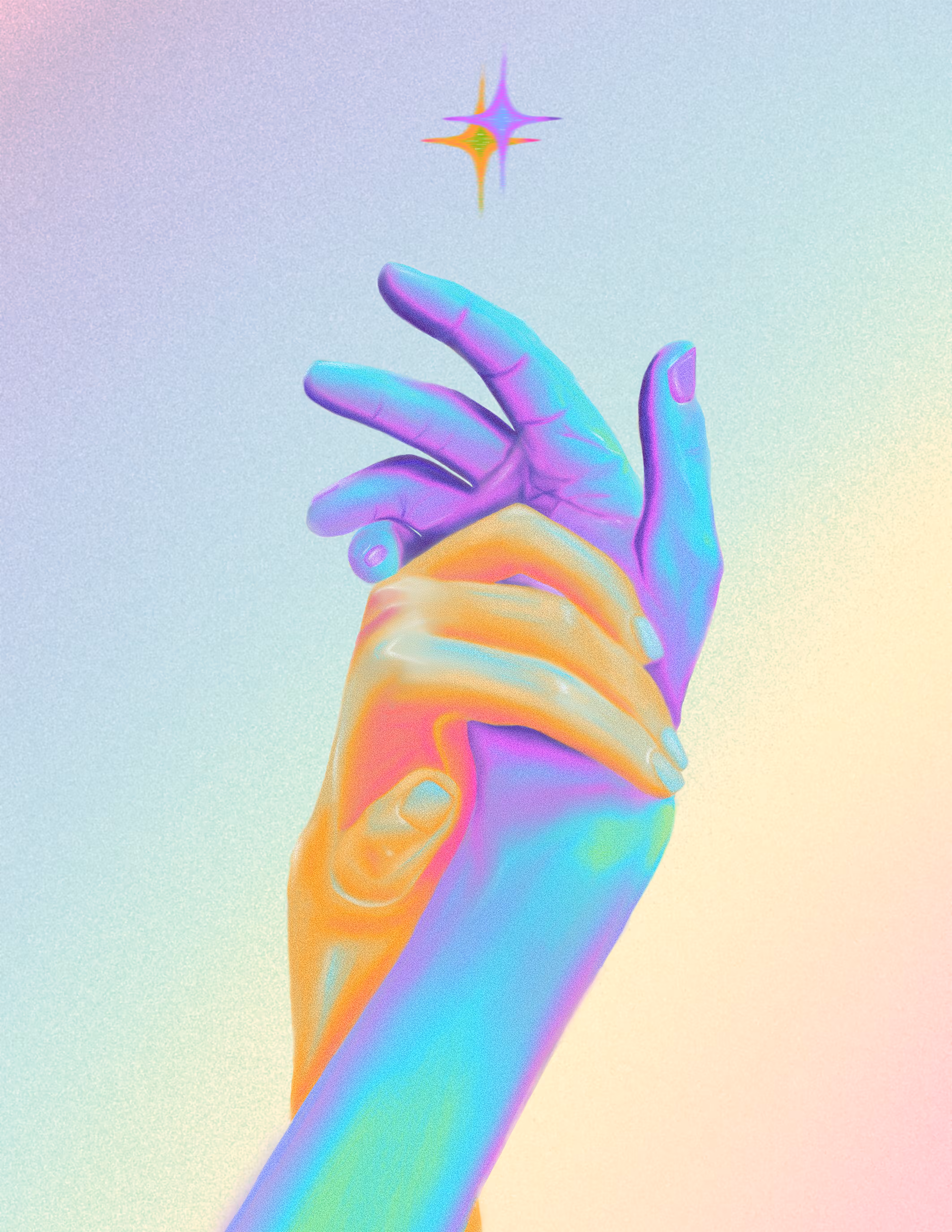 her hand in mine, like heaven meets the sky