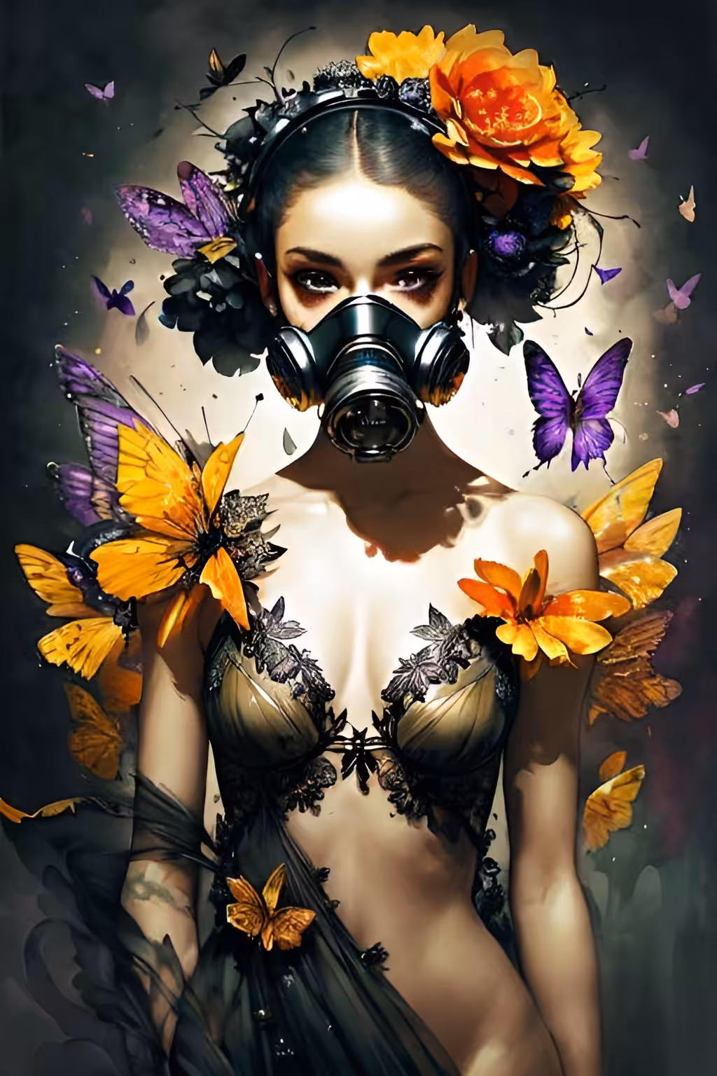 Girl and toxic planet 