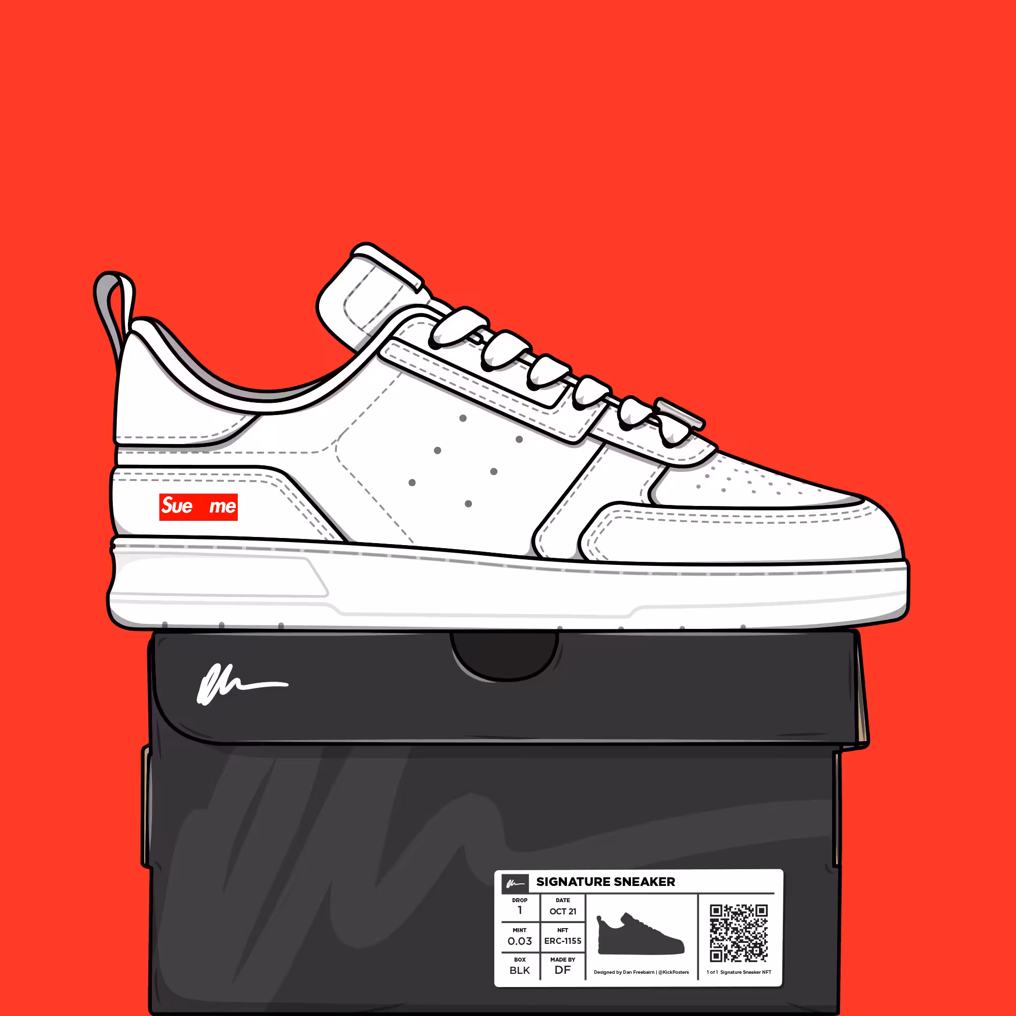 Signature Sneaker 'Sue me' (White) - #039