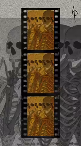 Spooky grainy skeletons