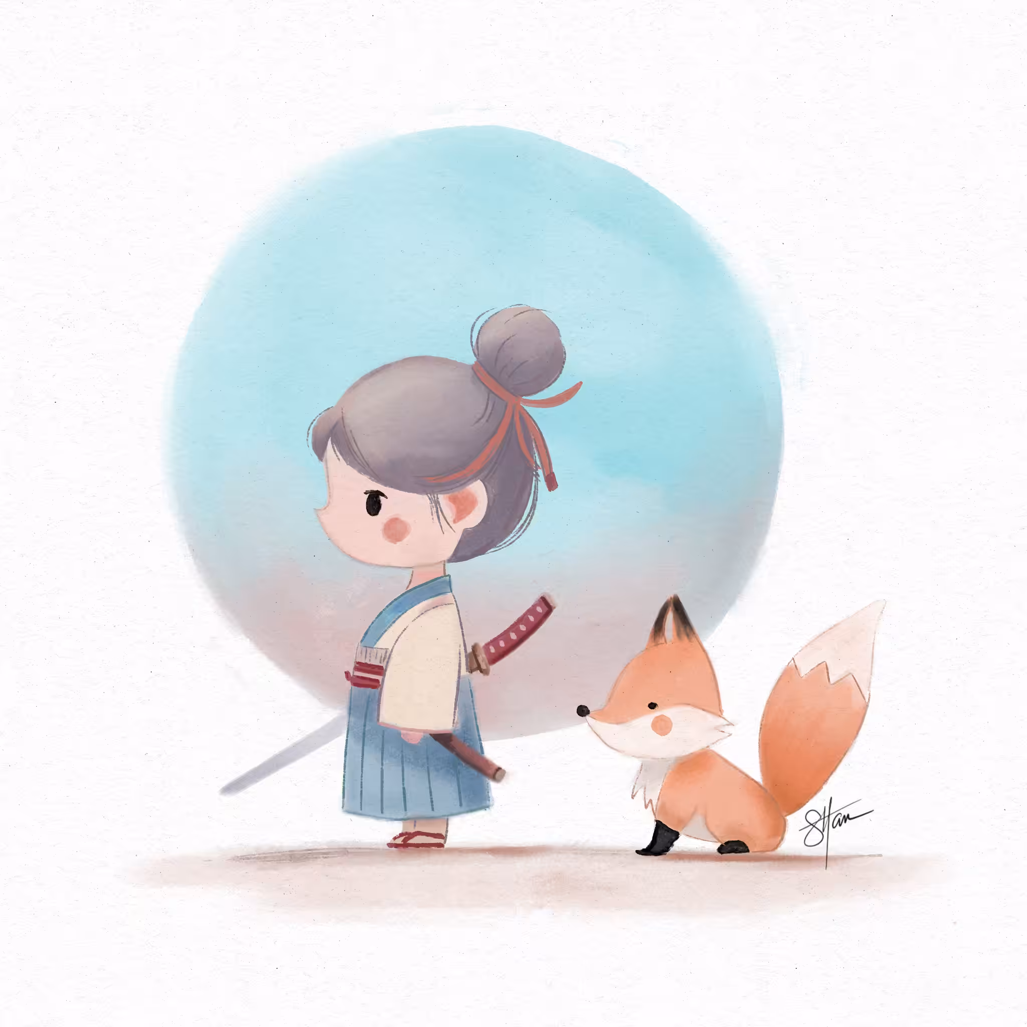 Tiny Warrior and Her Foxy Squire 
