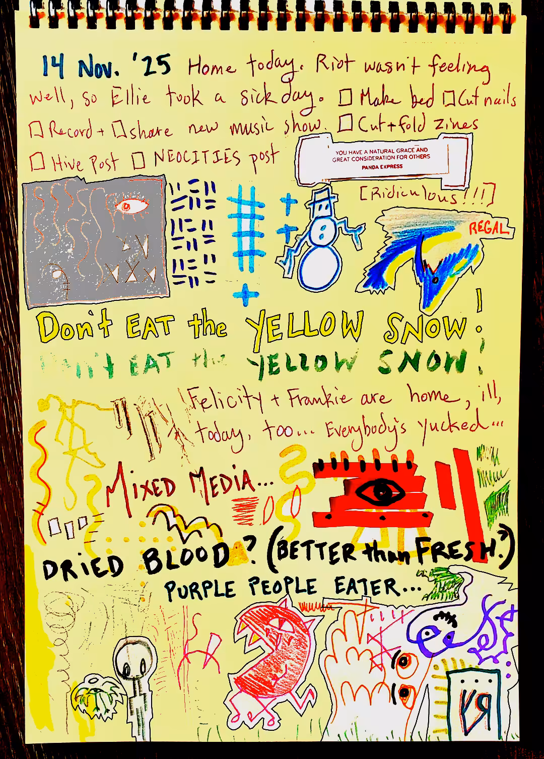 MANIFESTATIONS (2026): "Don't Eat the Yellow Snow" by Richard F. Yates (Holy Fool)