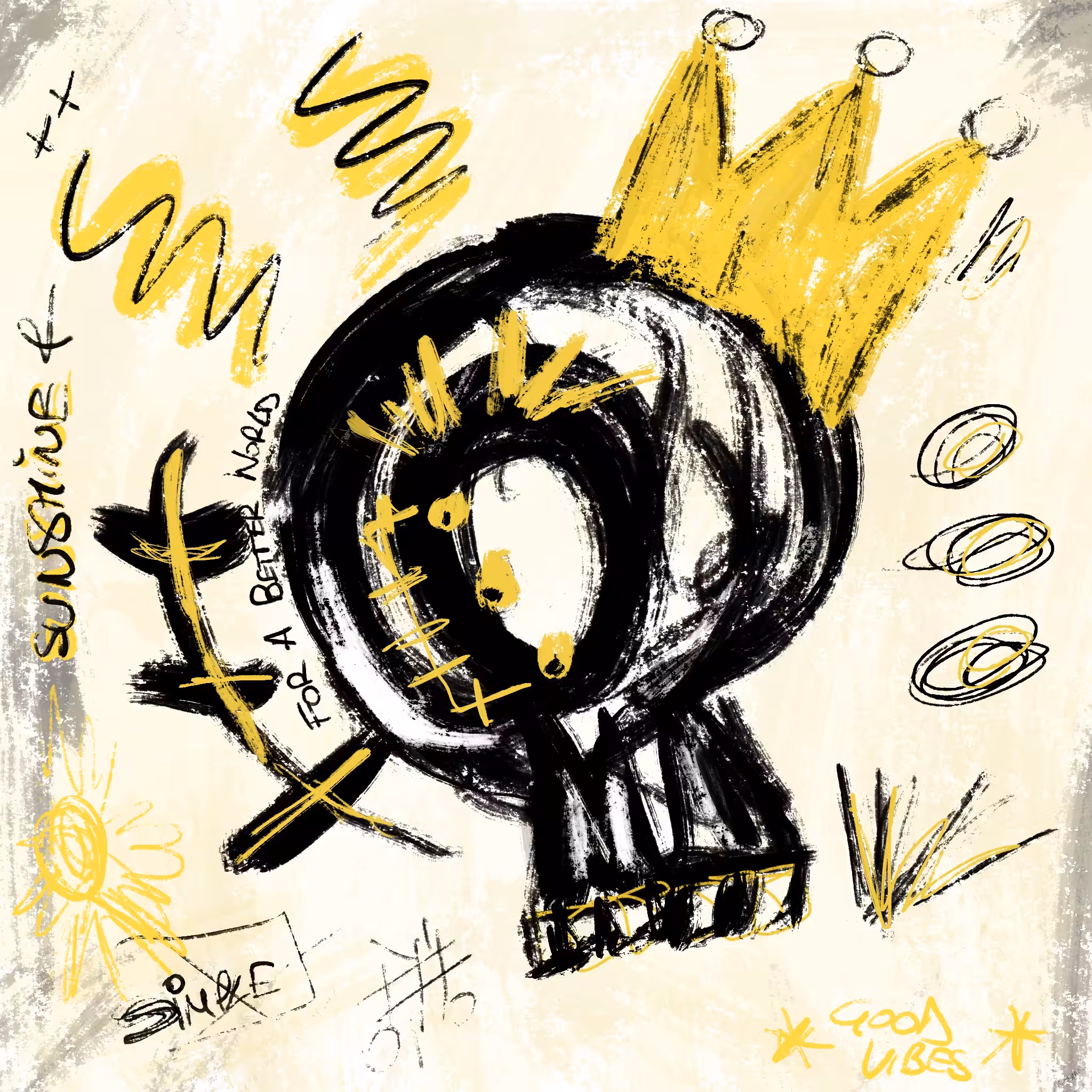 "Good Vibes Only" - Skull Squiat Art