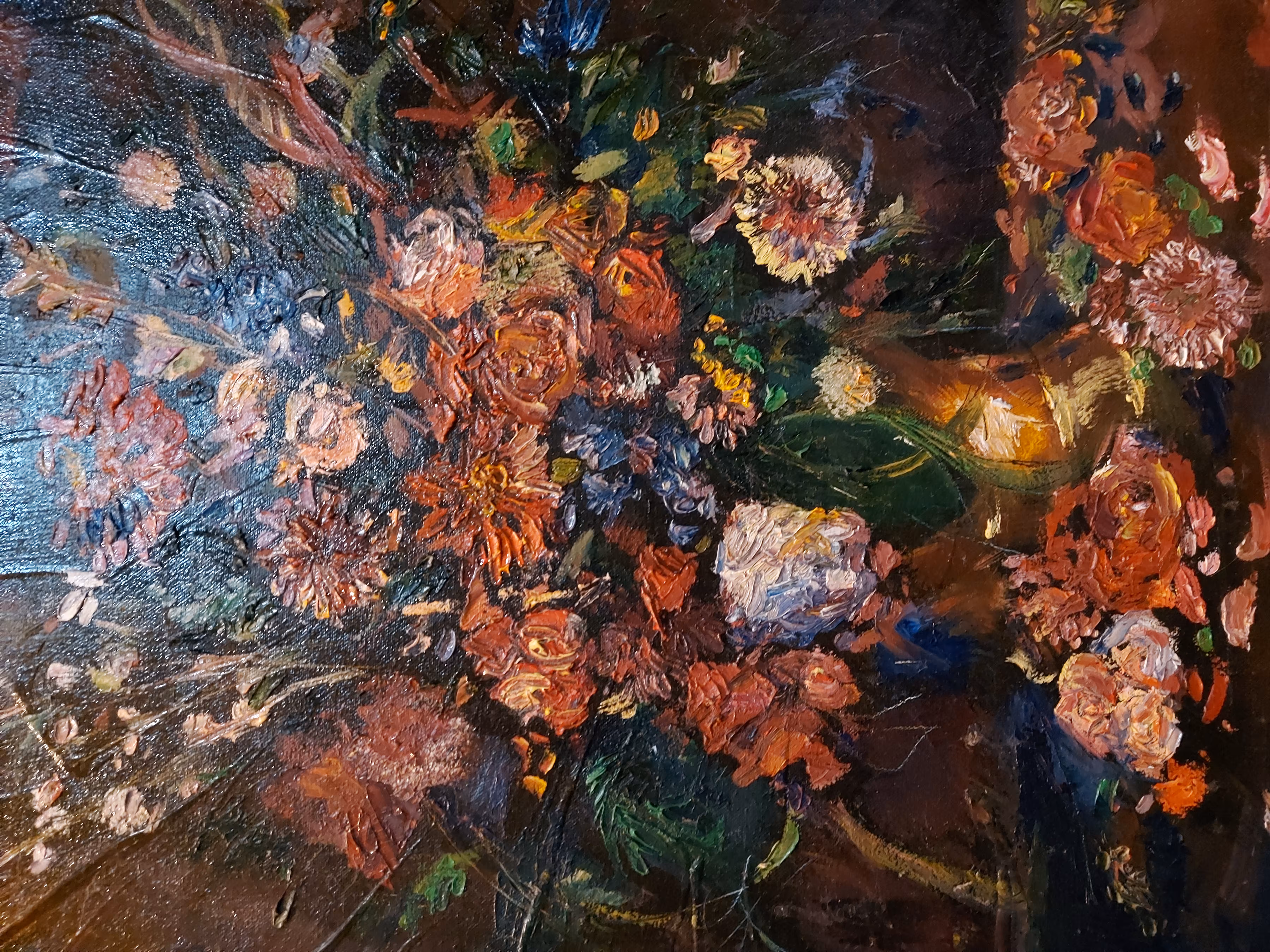 Flower in jar oil color