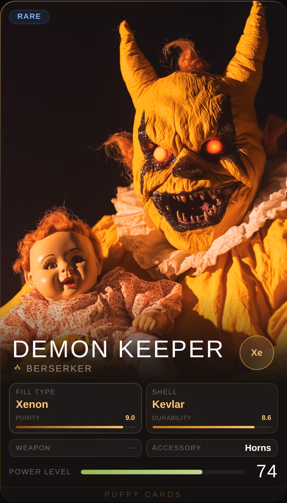 Puffy Cards: Demon Keeper