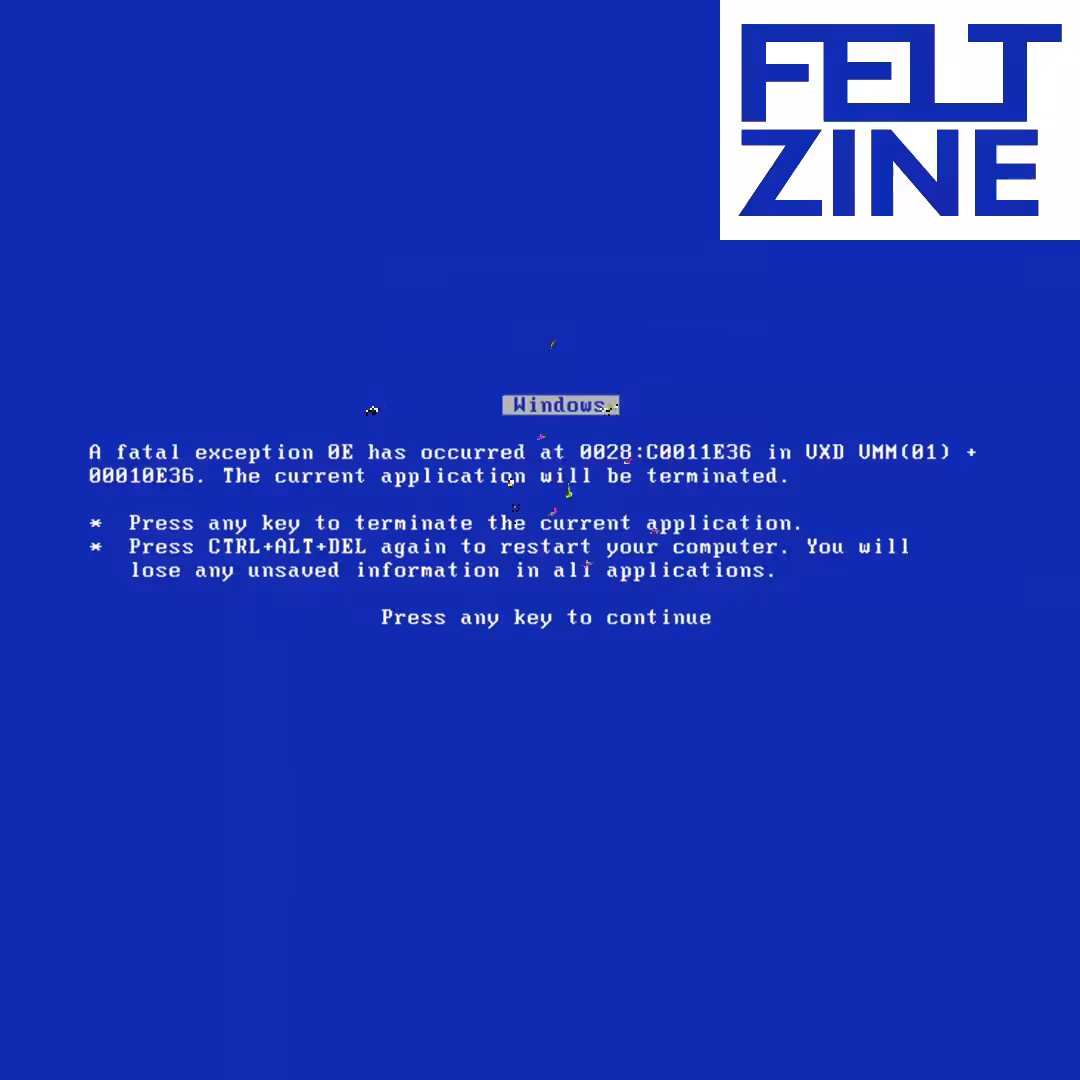 Canvas #60: blue screen. — error. — virus. — white box logo. — dreamscape