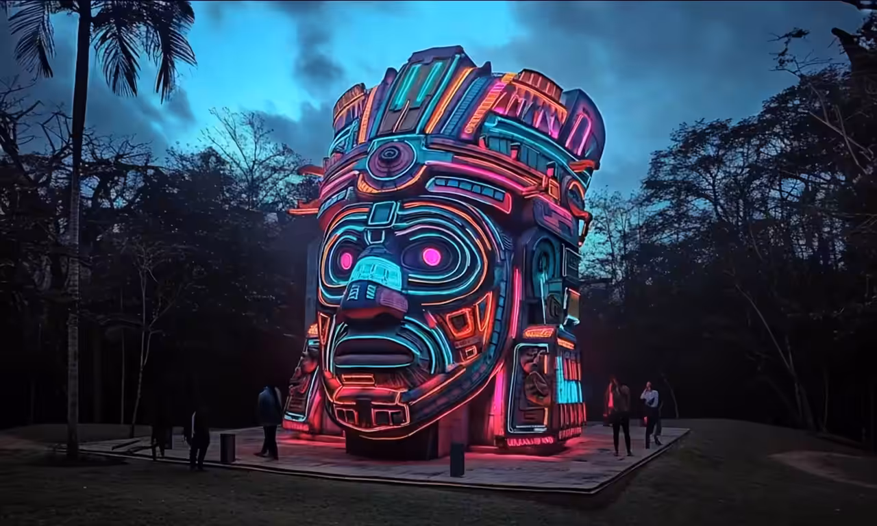 Monumental shaman head