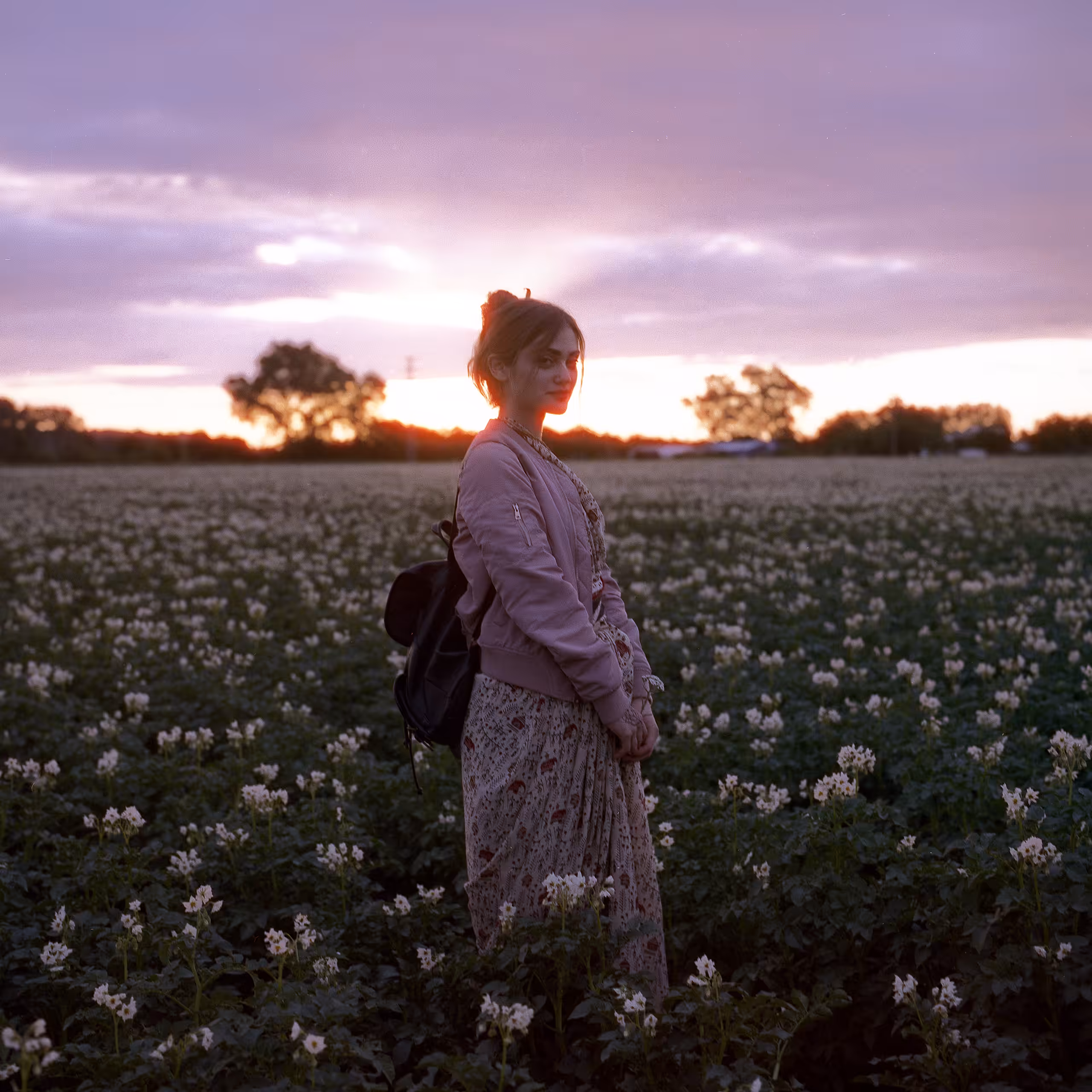 Anna in a potato field
