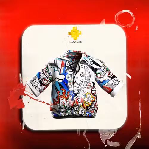 Multicolor Linework Collar Jacket