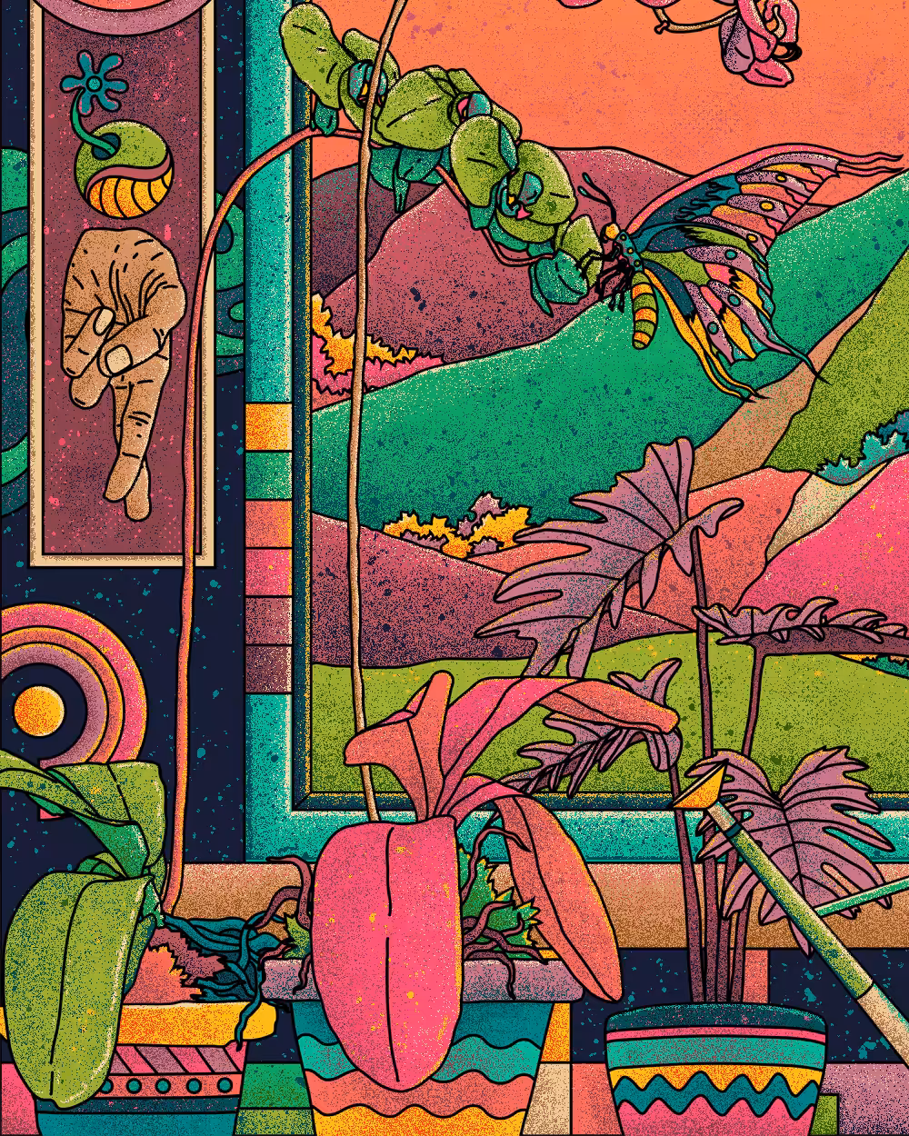 Orchids and Butterfly