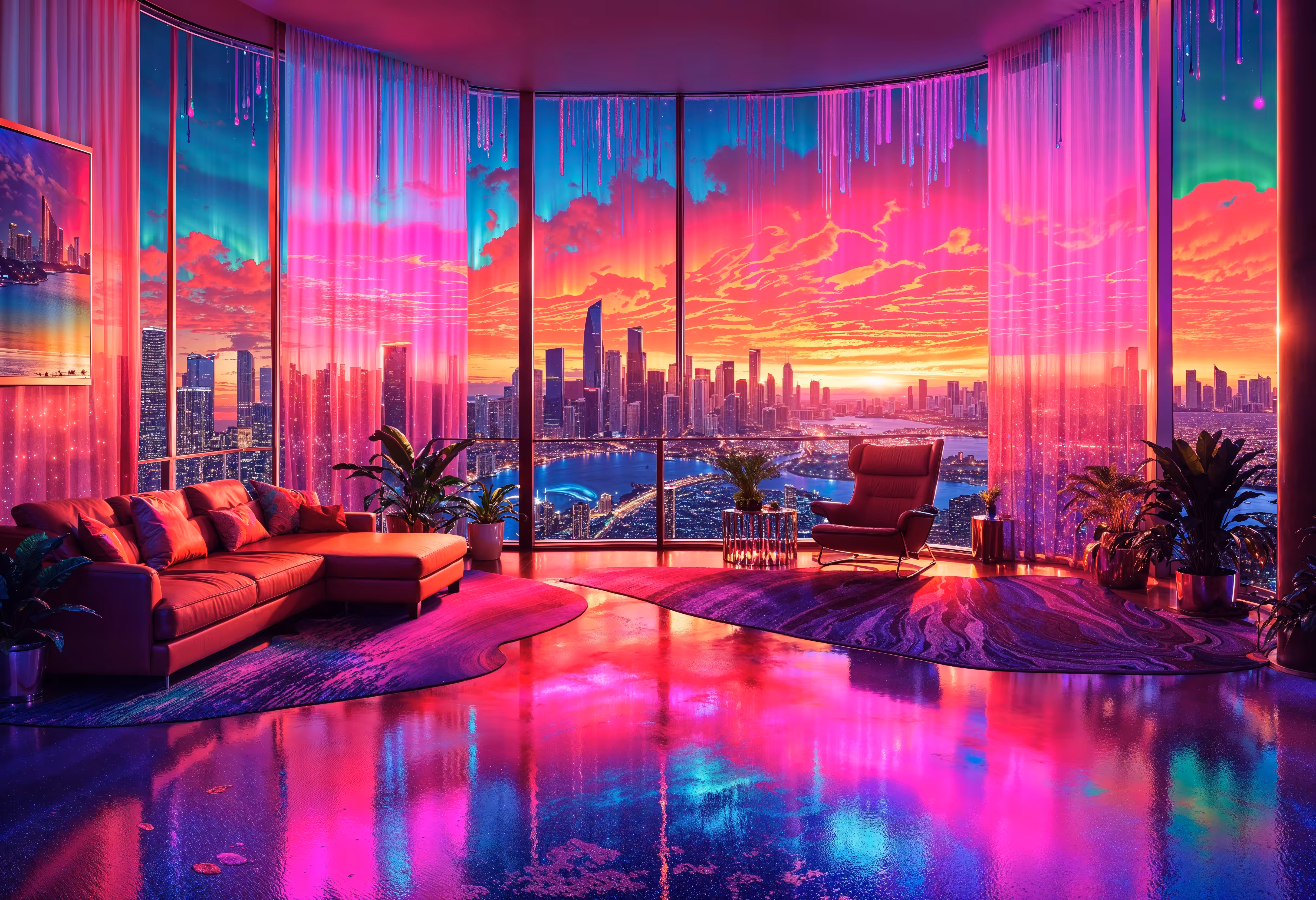 NEON SKIES - (WIYW - GANs, MJ6, SDXL & Magnific)