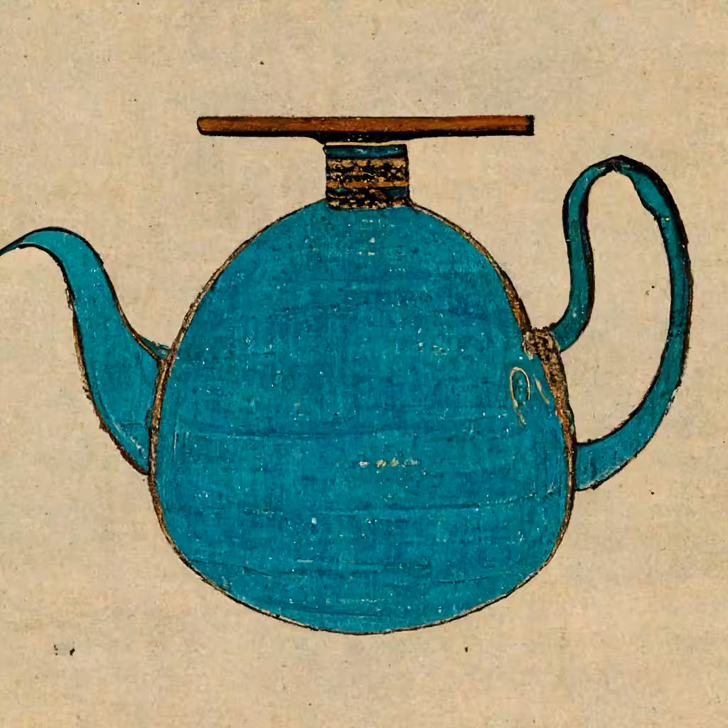 turquoise/golden yixing teapot (宜興)