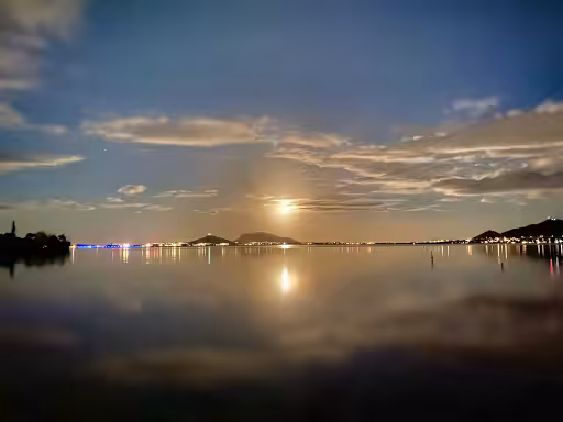 Off The Dock - A Full Moon Over Glass